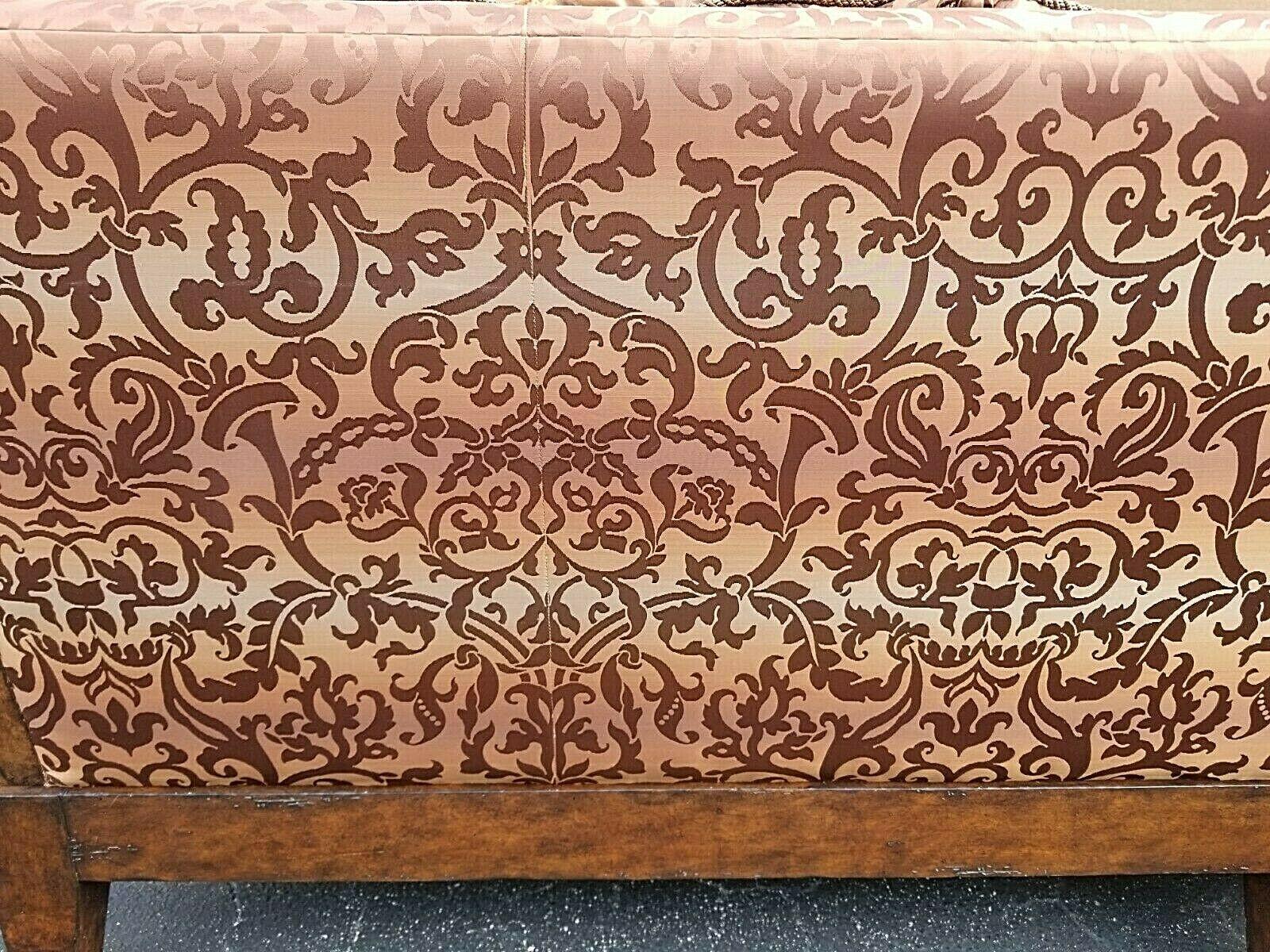 Cotton Asian Chinoiserie Brocade Sofa with Ottoman by Marge Carson