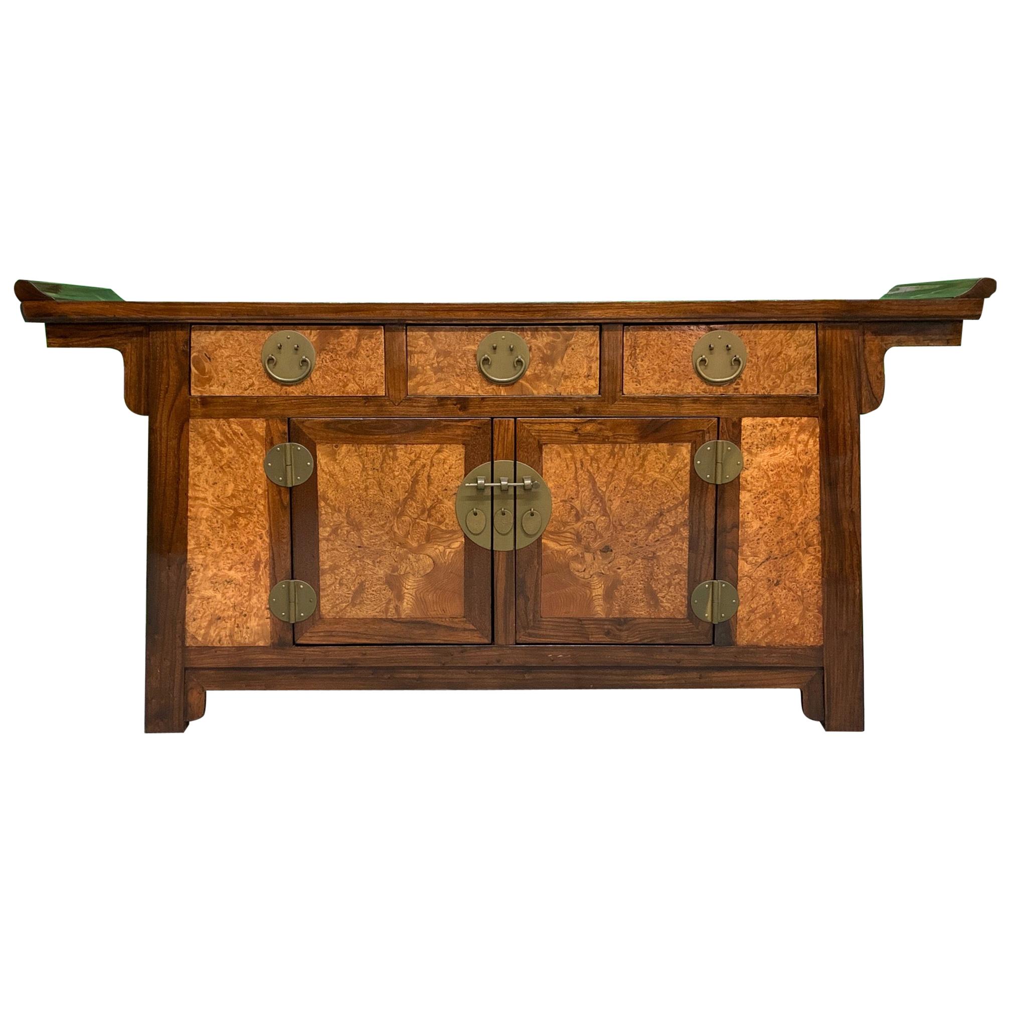 Oyster Burl Wood Sideboard at 1stDibs