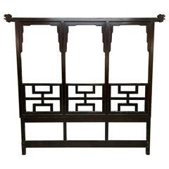 Asian Chinoiserie Carved King Size Headboard