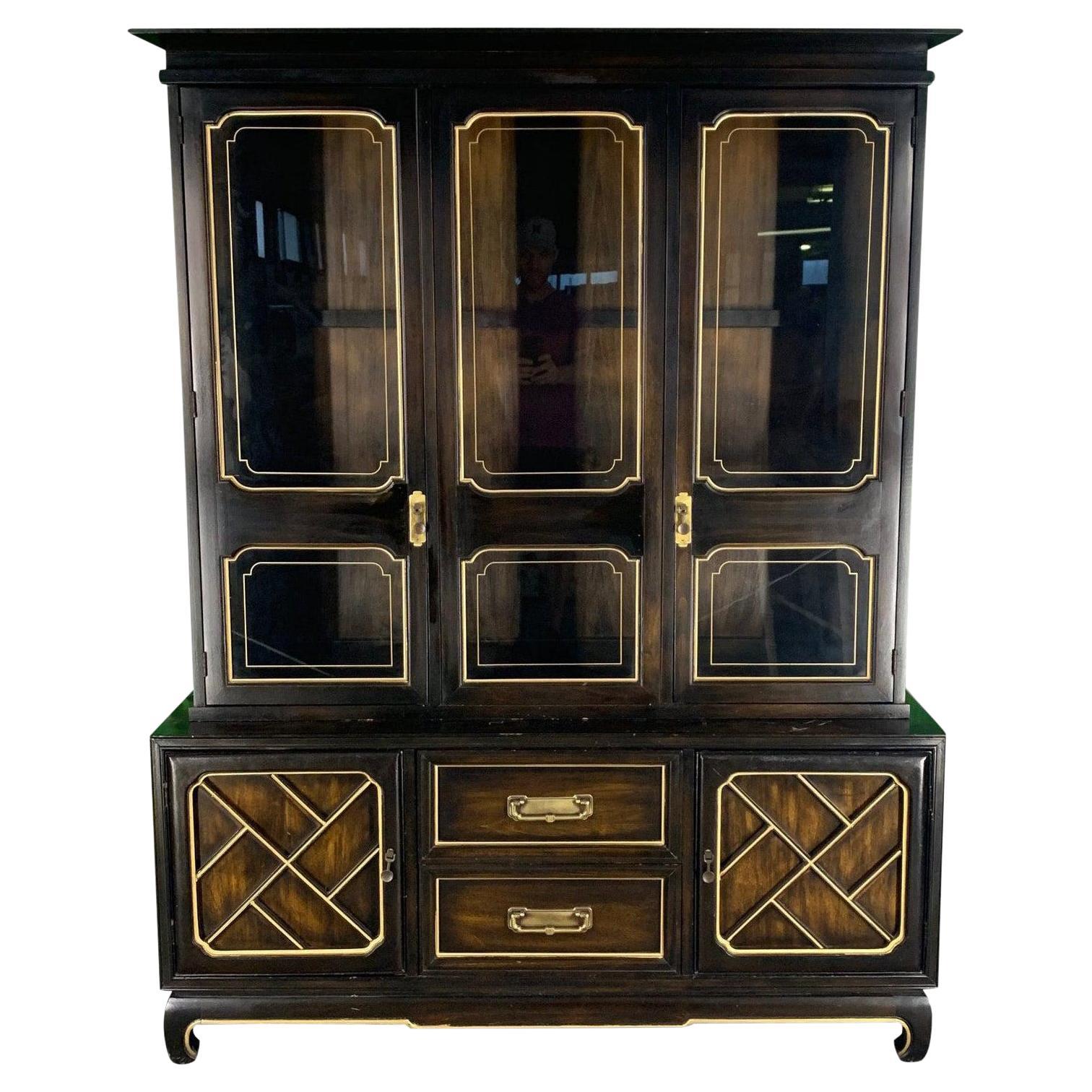 HICKORY Asian Chinoiserie Breakfront China For Sale at 1stDibs