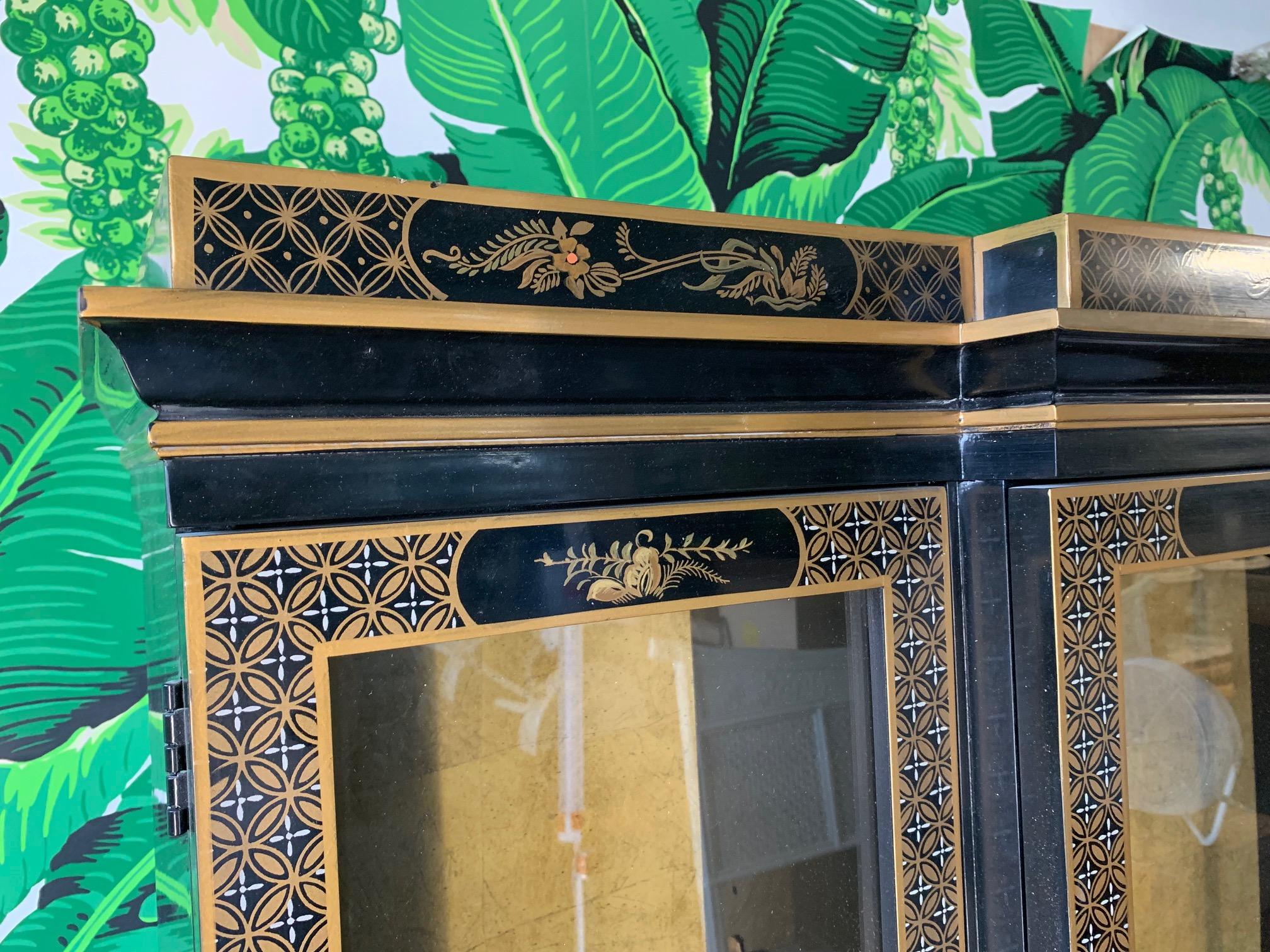 Asian Chinoiserie China Cabinet by Drexel In Good Condition In Jacksonville, FL