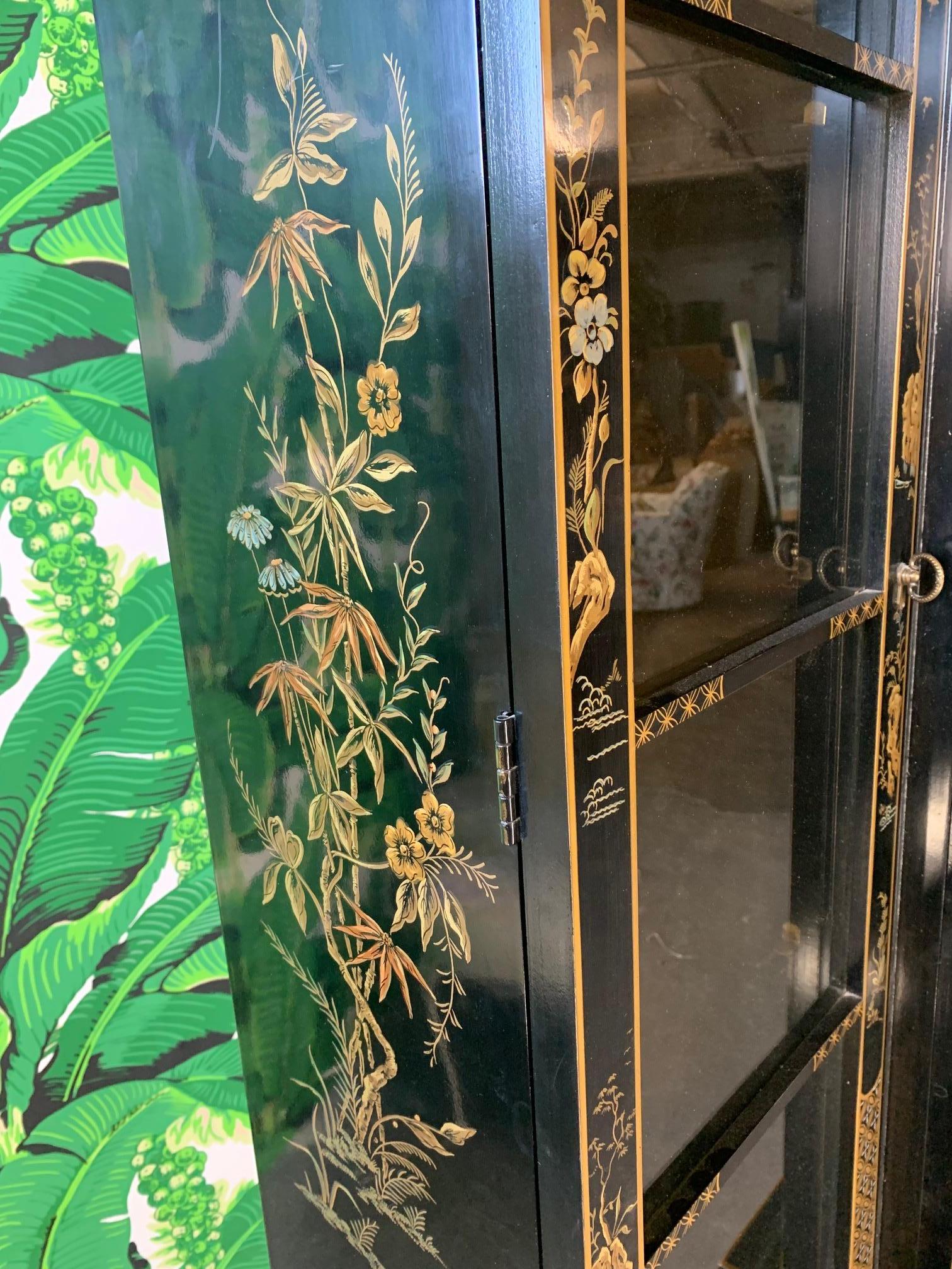 Late 20th Century Asian Chinoiserie China Cabinet by Drexel