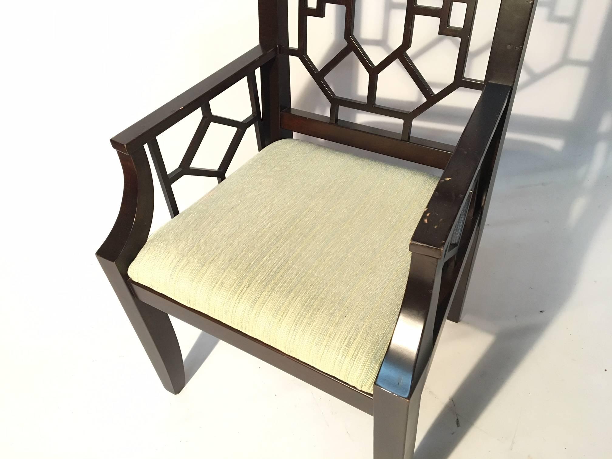 Asian Chinoiserie Dining Chairs from the Breakers Hotel 1