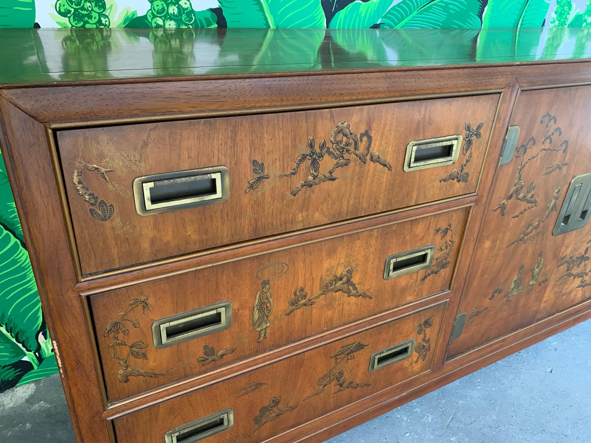 Hollywood Regency Asian Chinoiserie Dresser Dynasty by Heritage Furniture