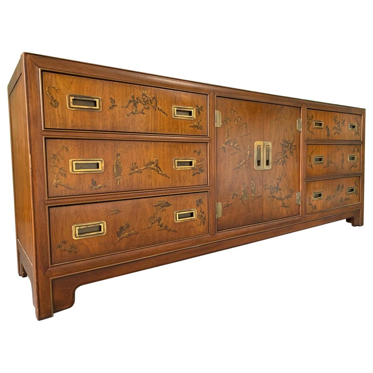 Asian Chinoiserie Dresser Dynasty By Heritage Furniture For Sale