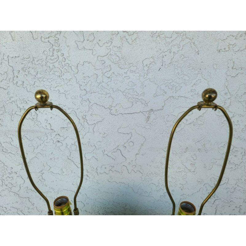 Asiatische Chinoiserie Ming-Tischlampen aus Ingwerglas und Messing im Angebot 3