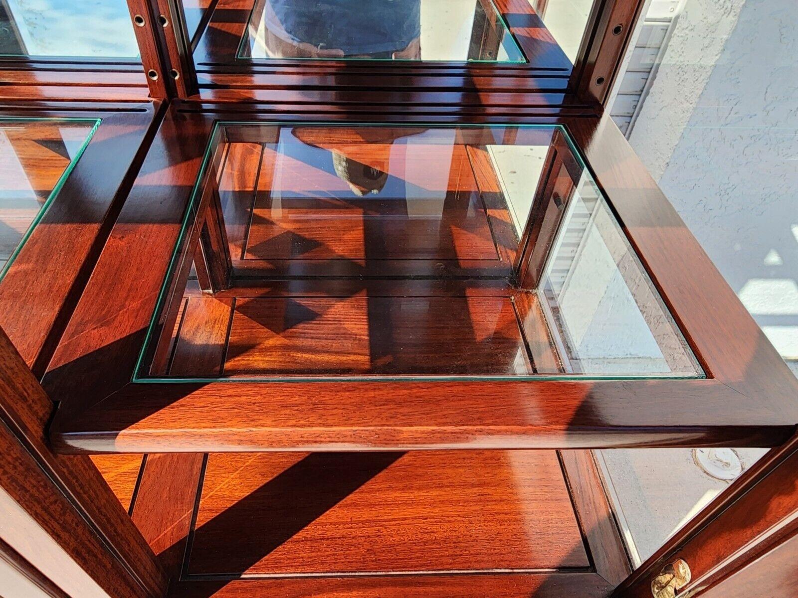 Asian chinoiserie Solid Rosewood China Cabinet, 1970s 2