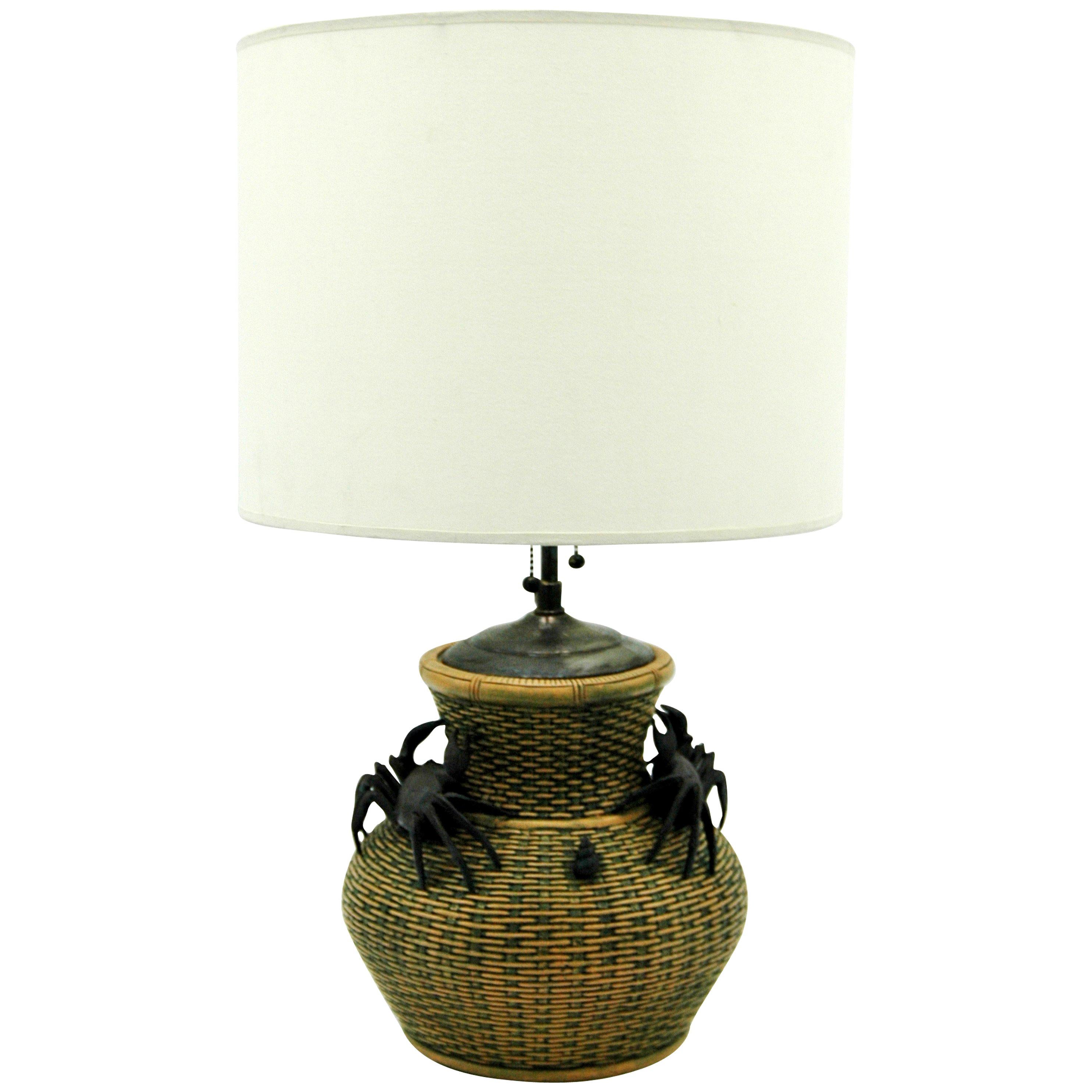 Asian Clay Vase Table Lamp