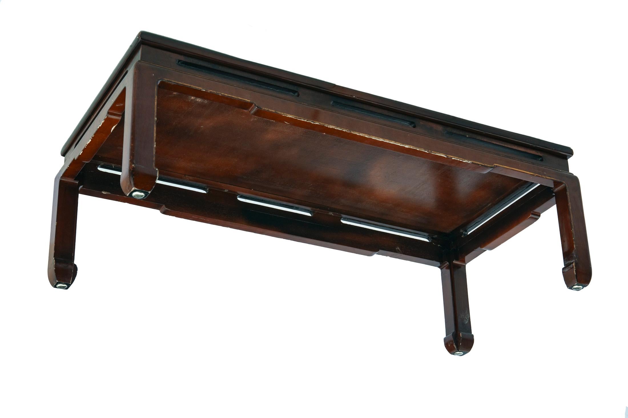 Chinoiserie Asian Lacquered Small Coffee Table For Sale