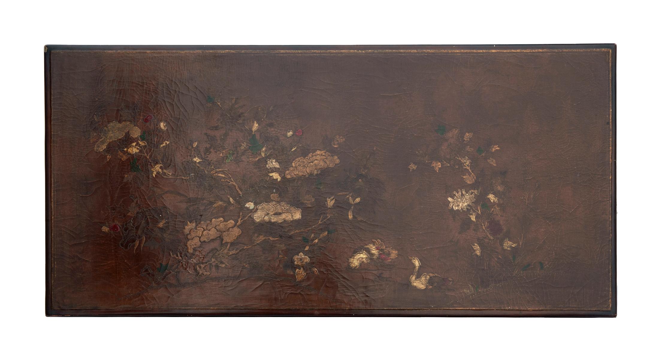 Hardwood Asian Lacquered Small Coffee Table For Sale