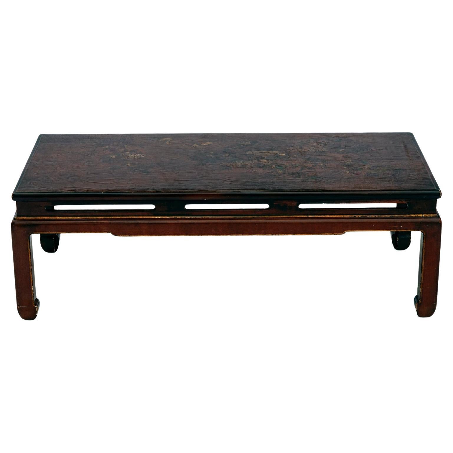 Asian Lacquered Small Coffee Table For Sale