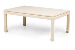 Asian Contemporary Ming Dynasty Style Beige Raffia Wrapped Coffee Table