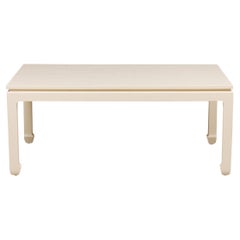 Asian Contemporary Ming Dynasty Style Beige Raffia Wrapped Coffee Table