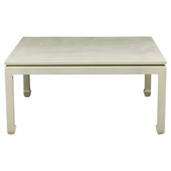 Asian Contemporary Ming Dynasty Style Sage Colored Raffia Wrapped Coffee Table