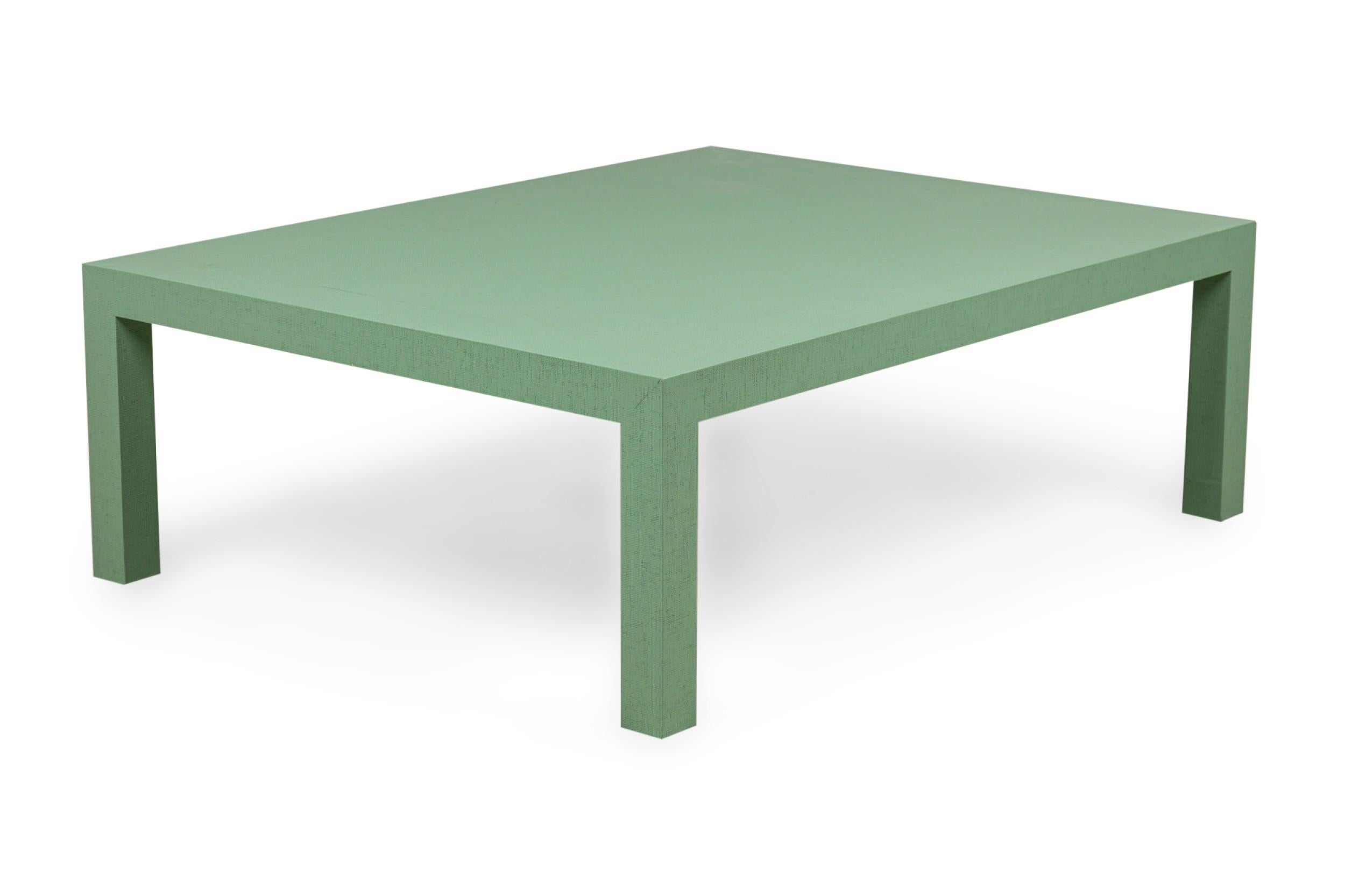 Mesa de centro envuelta en rafia color menta Asian Contemporary Style Desconocido en venta