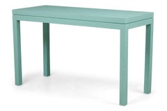 Asian Contemporary Style Turquoise Colored Raffia Wrapped Console Table