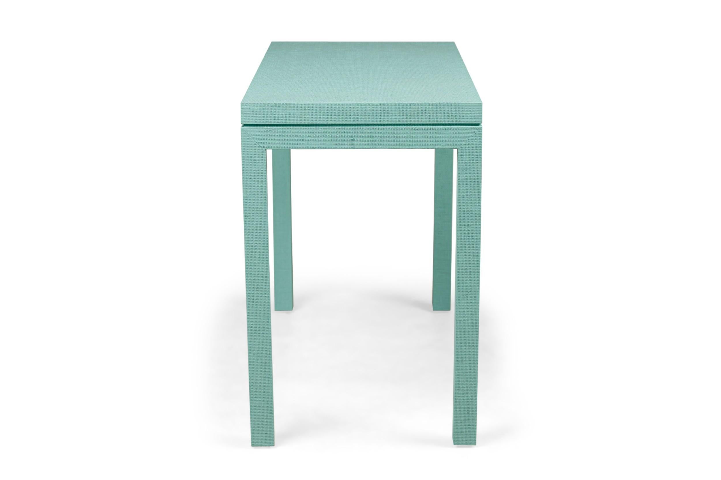 Asian Style Contemporary Türkis gefärbt Raffia gewickelt Konsolentisch (Moderne) im Angebot