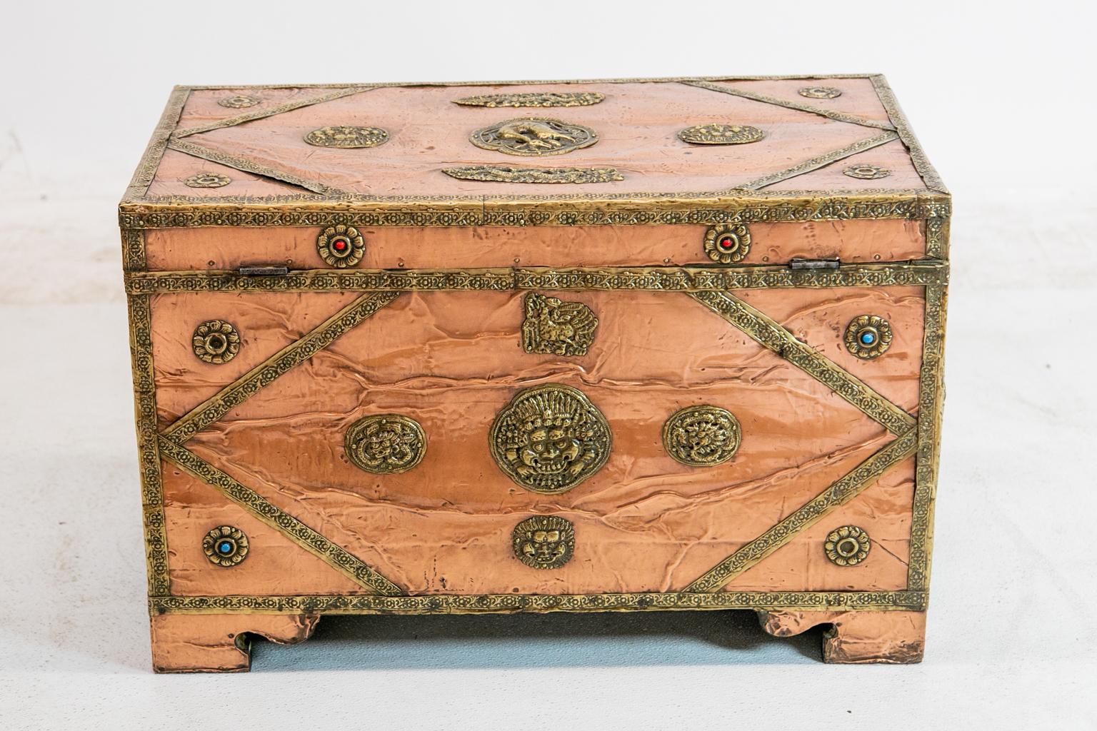 Asian Copper Clad Chest For Sale 6