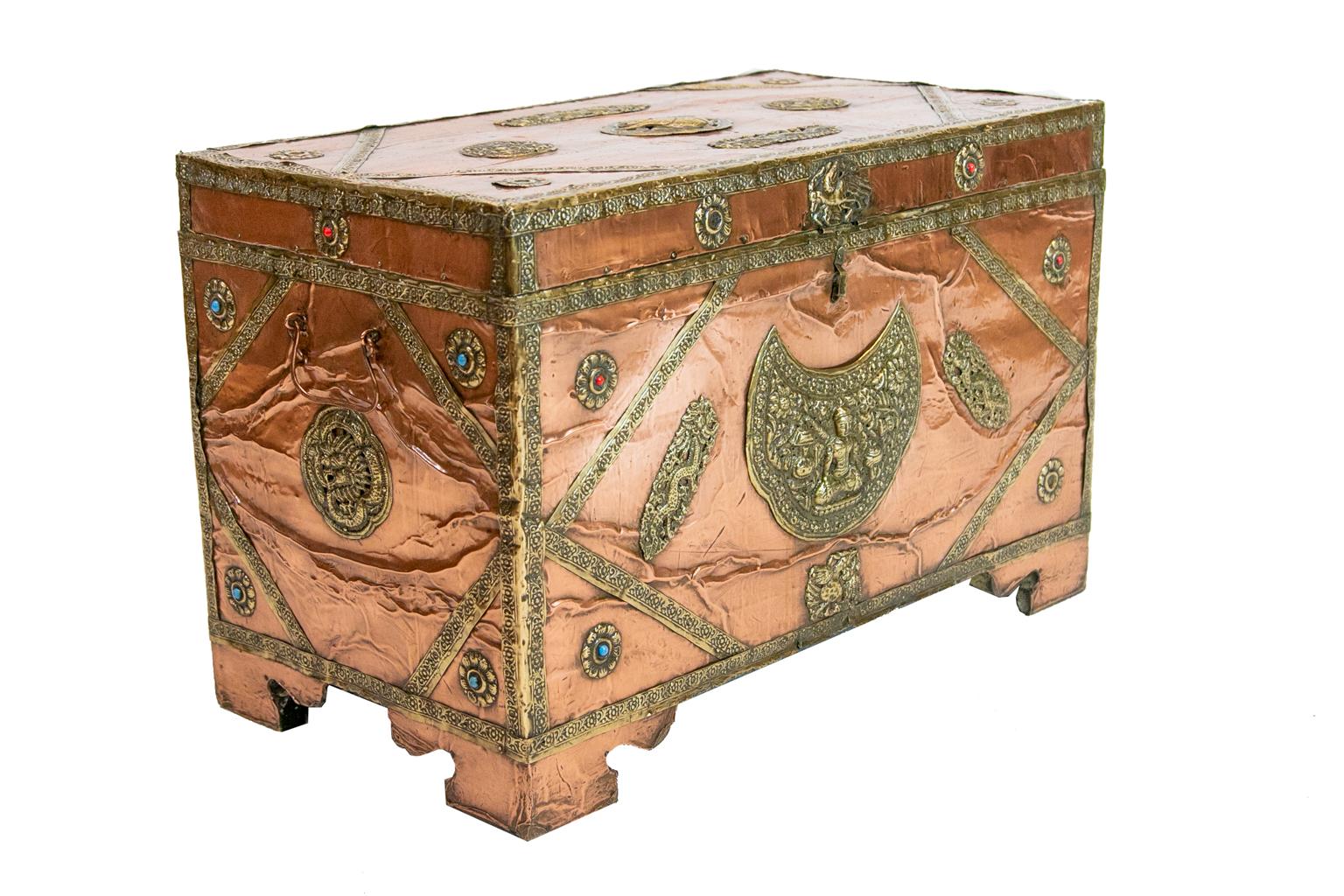 Asian Copper Clad Chest For Sale 2