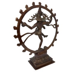 Asian Dancing Hindu Bronze Copper Shiva Nataraja Circa 1950