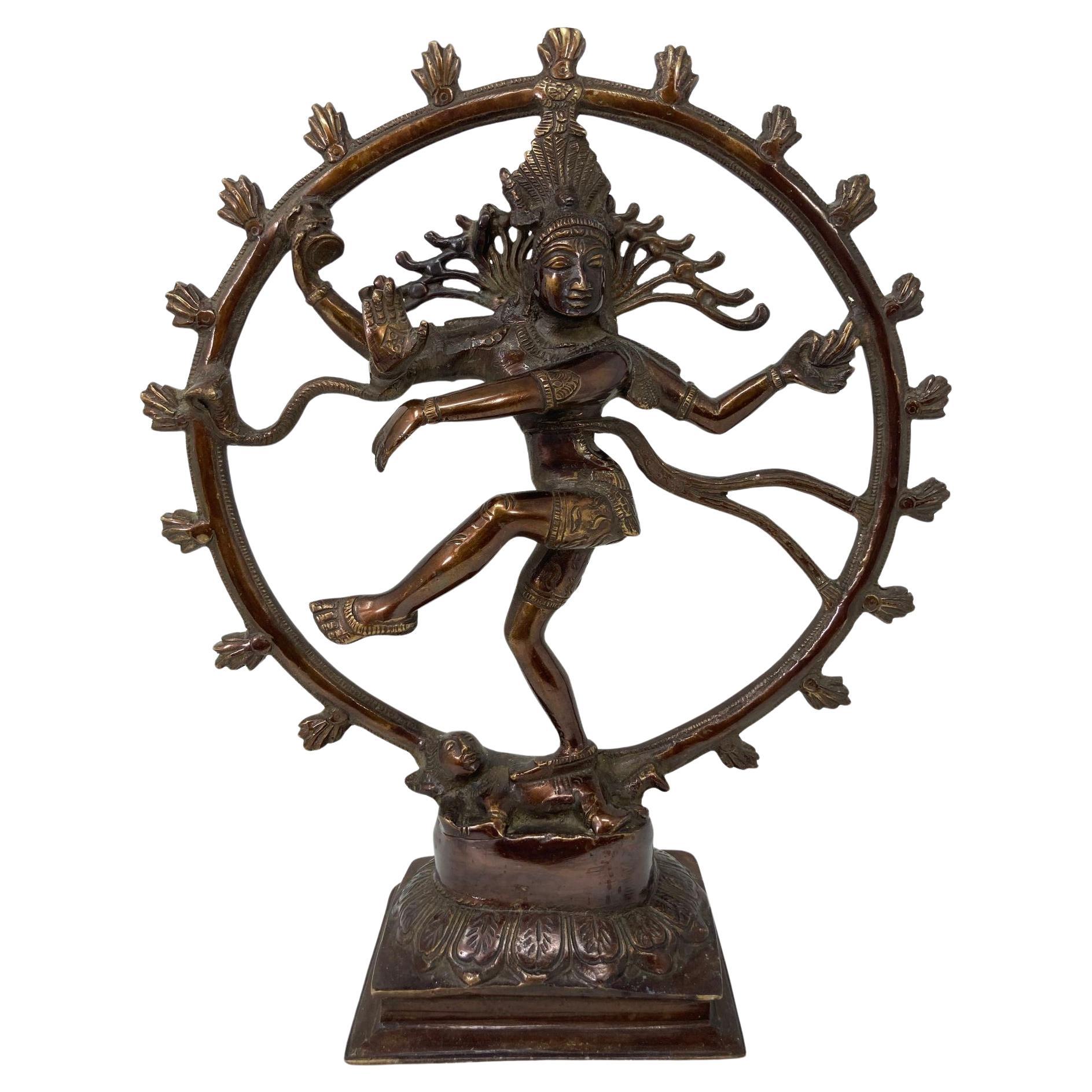 Asian Dancing Hindu Bronze Copper Shiva Nataraja Circa 1950