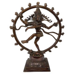 Asian Dancing Hindu Bronze Copper Shiva Nataraja Circa 1950