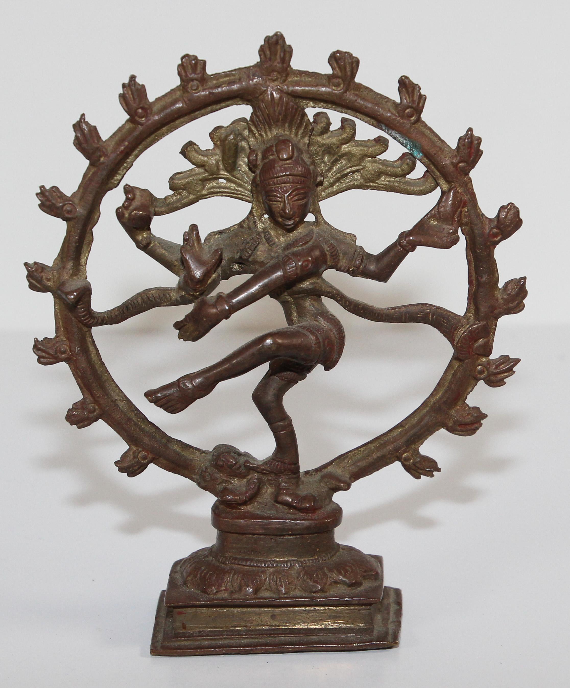 Indian patinated bronze statue of Shiva Nataraja
