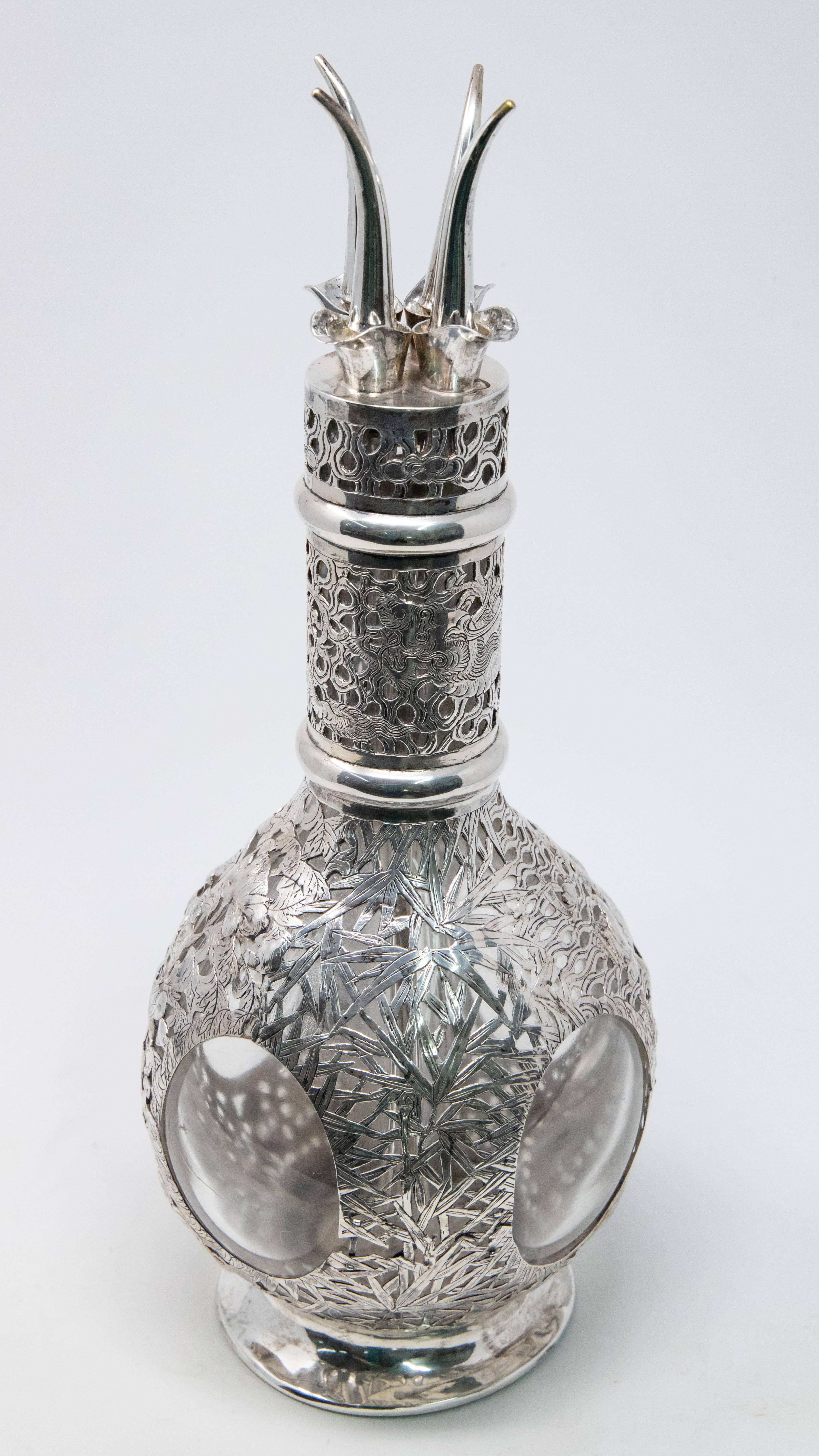 antique silver decanter