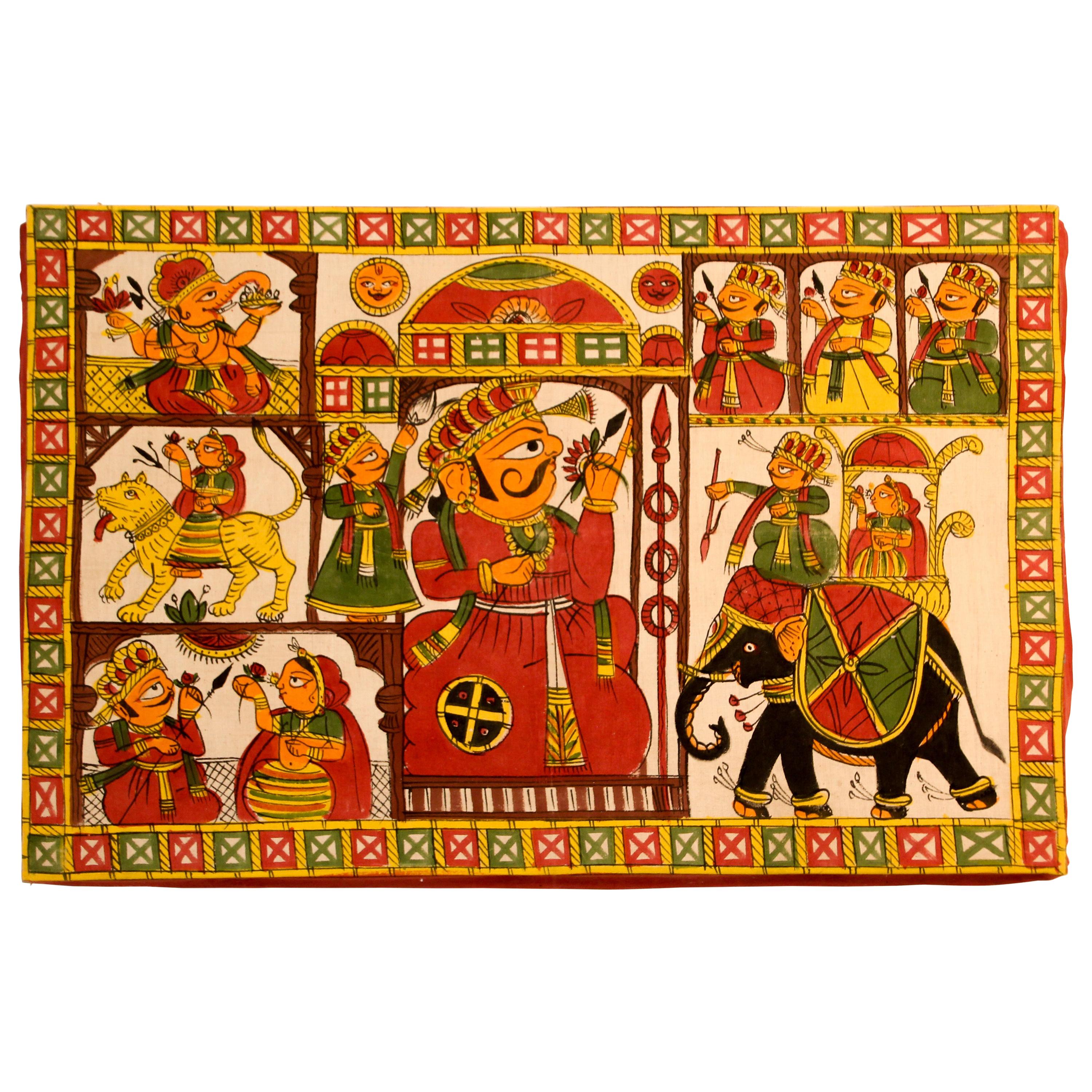 Asian Decorative Art Phad Painting Rajasthan Royal Procession