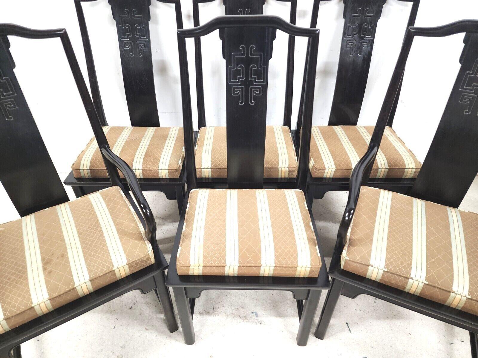 Offering one of our recent Palm Beach Estate fine furniture acquisitions of a 
set of (6) Chin Hua Asian dining chairs Raymond Sobota Century Furniture 
Set includes 2 arm and 4 side chairs.

We also have another set of 4, and another set of 6