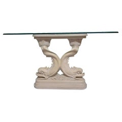 Asian Dolphin Fish Sculptural Console Table