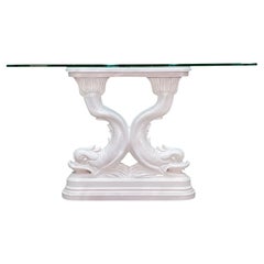 Used Asian Dolphin Fish Sculptural Console Table