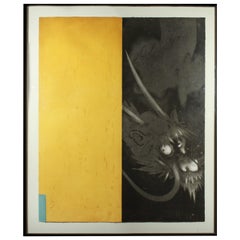 "Asian Dragon Head" Modern Etching on Paper, Signed