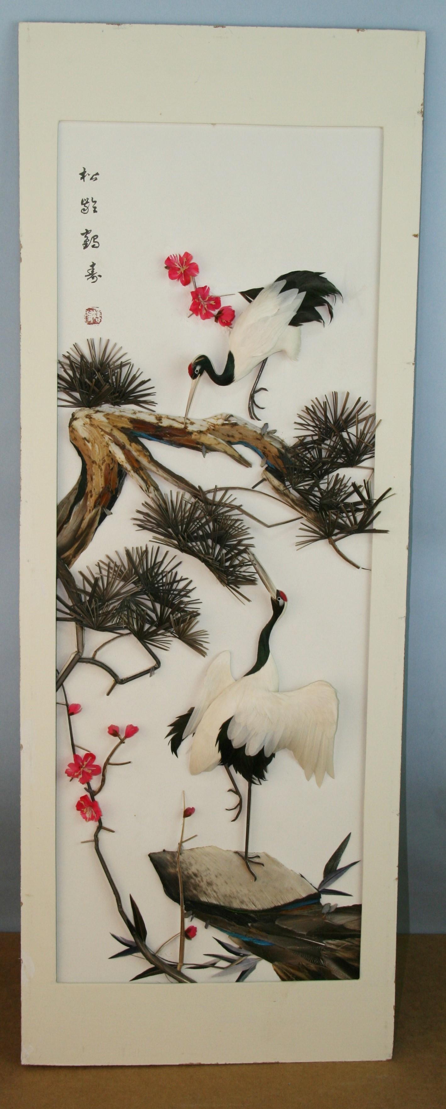 Egret asiatique grand format  Diorama Bon état - En vente à Douglas Manor, NY