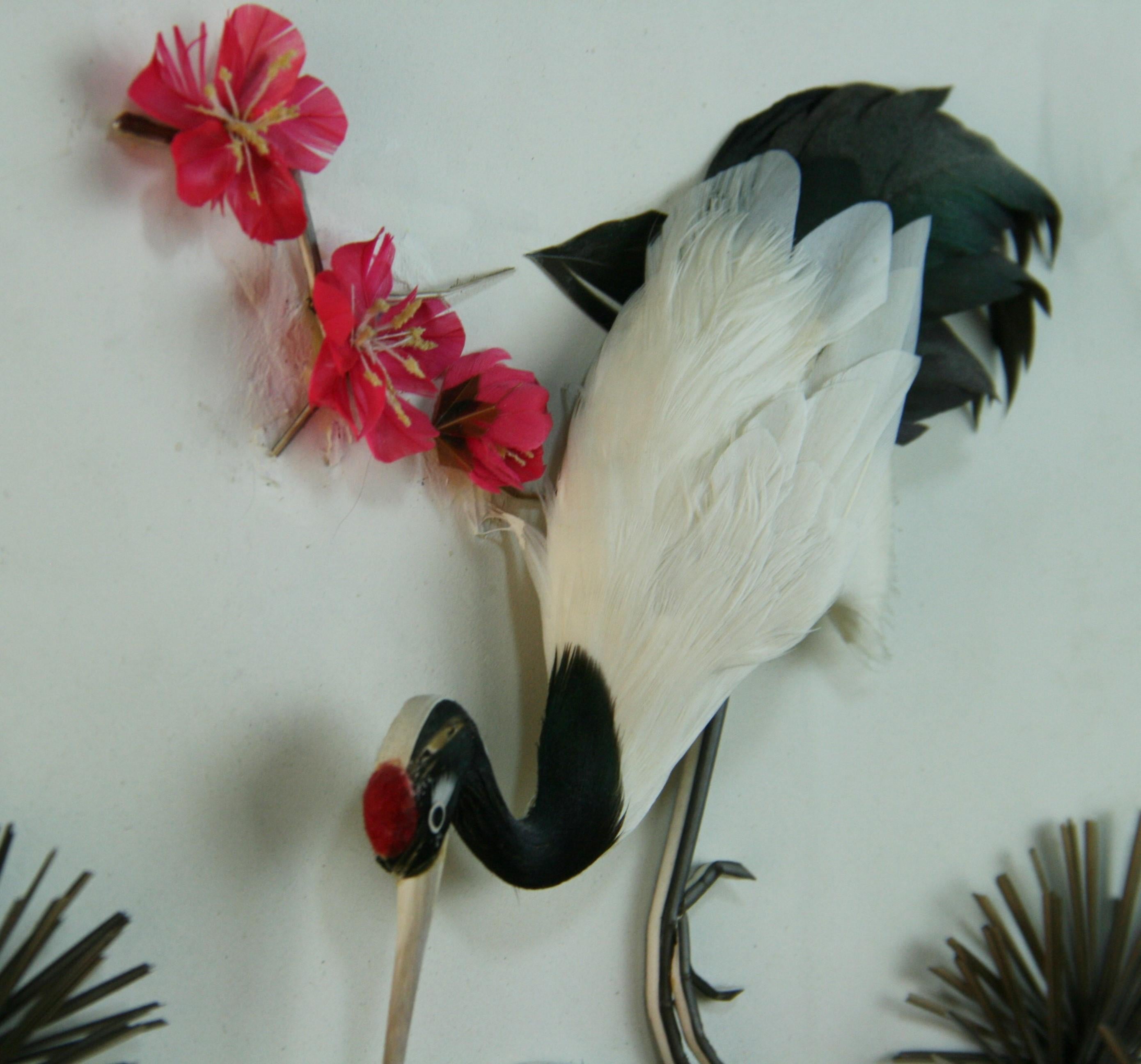 Asian Egret Large  Diorama In Good Condition For Sale In Douglas Manor, NY