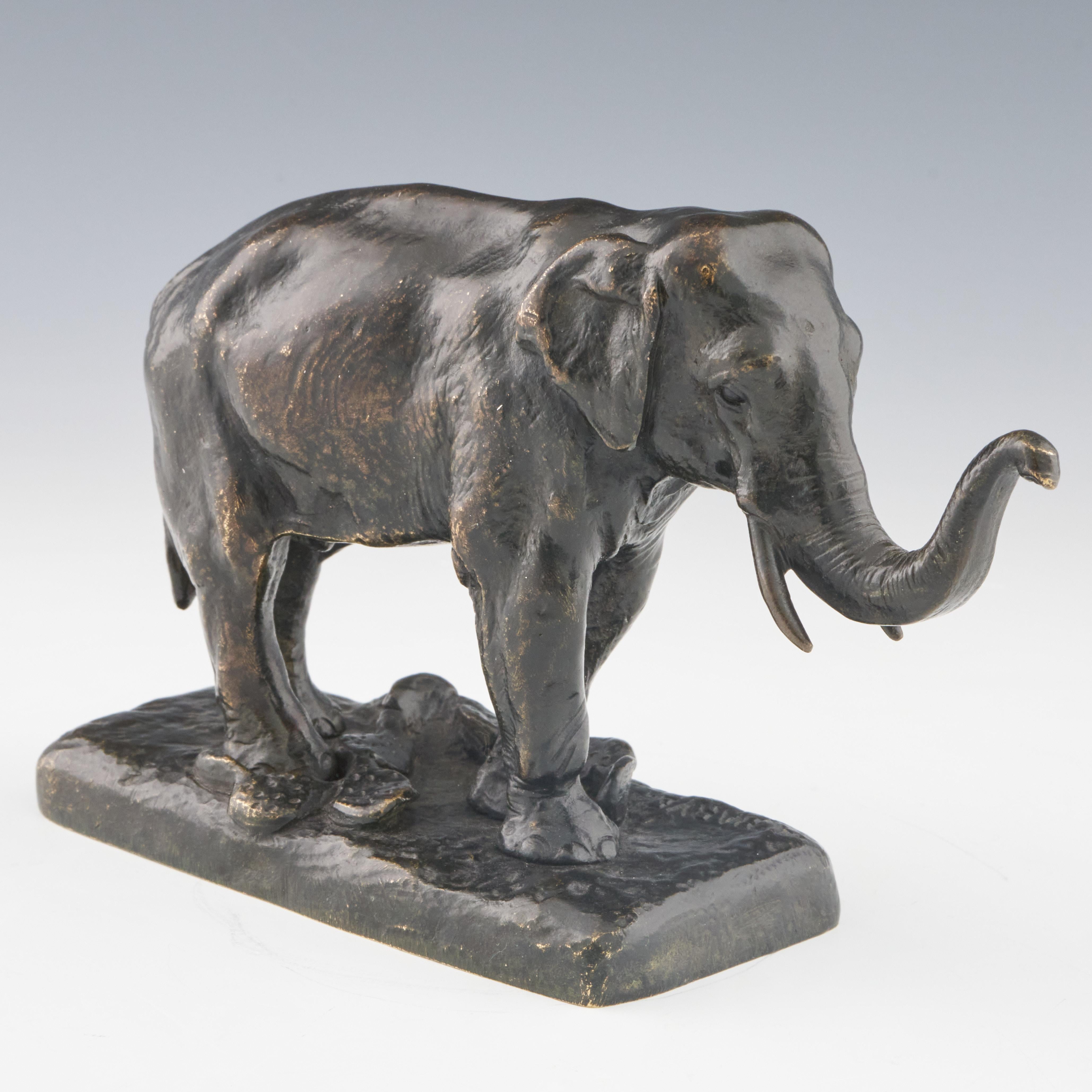 French 'Asian Elephant' a Mid-19th Century Bronze Sculpture by Alfred Barye, circa 1860 For Sale