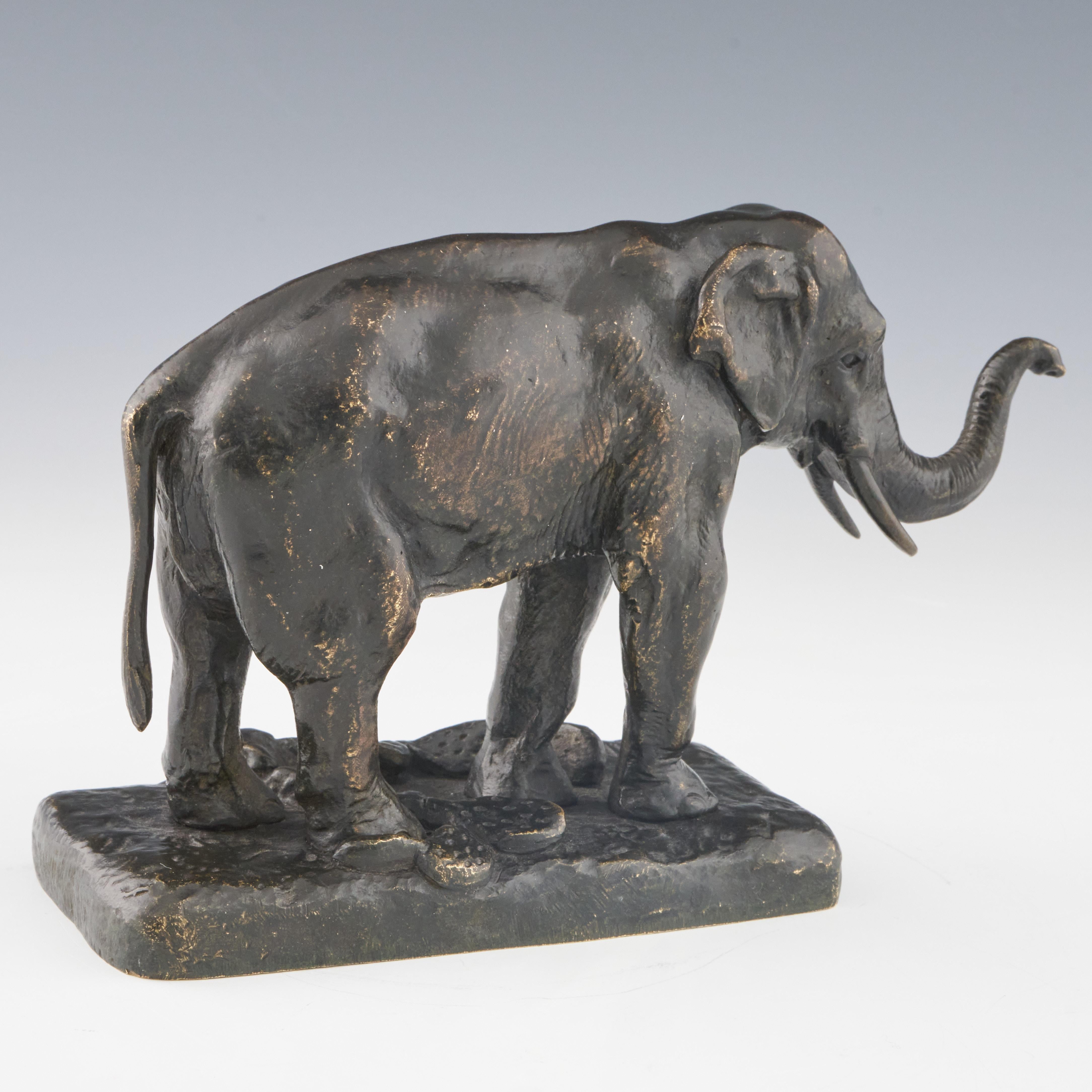 'Asian Elephant' a Mid-19th Century Bronze Sculpture by Alfred Barye, circa 1860 In Good Condition For Sale In Forest Row, East Sussex