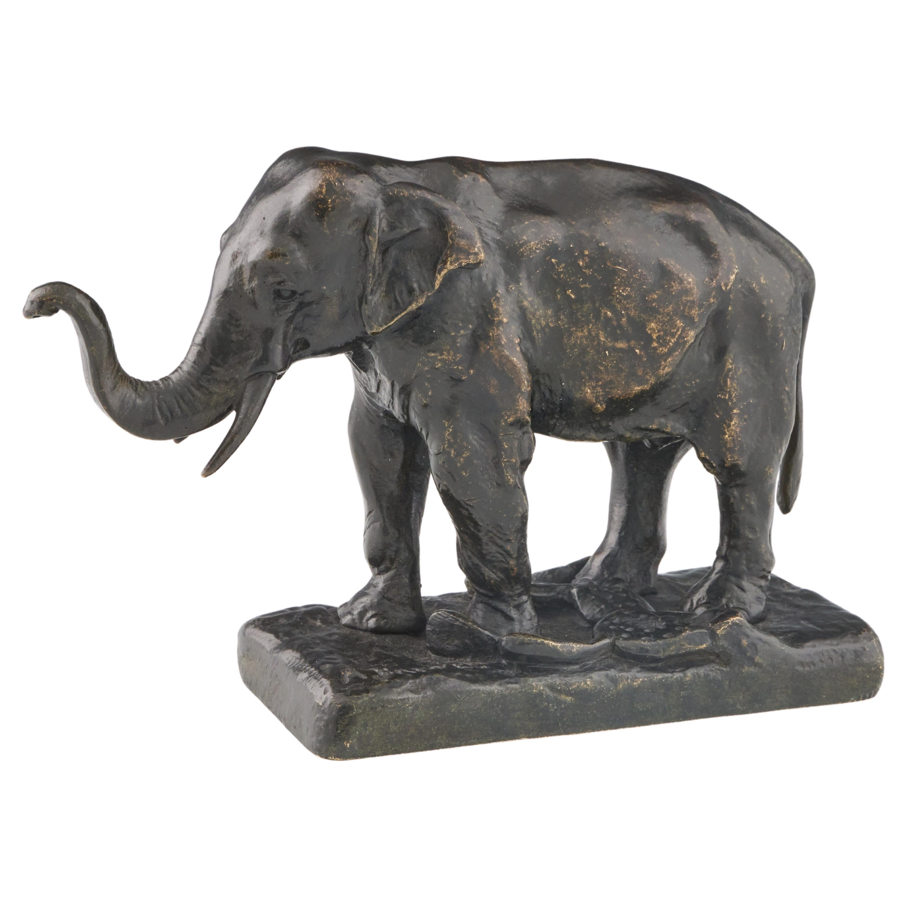 Éléphant d'Asie", sculpture en bronze d'Alfred Barye datant du milieu du XIXe siècle, vers 1860 en vente