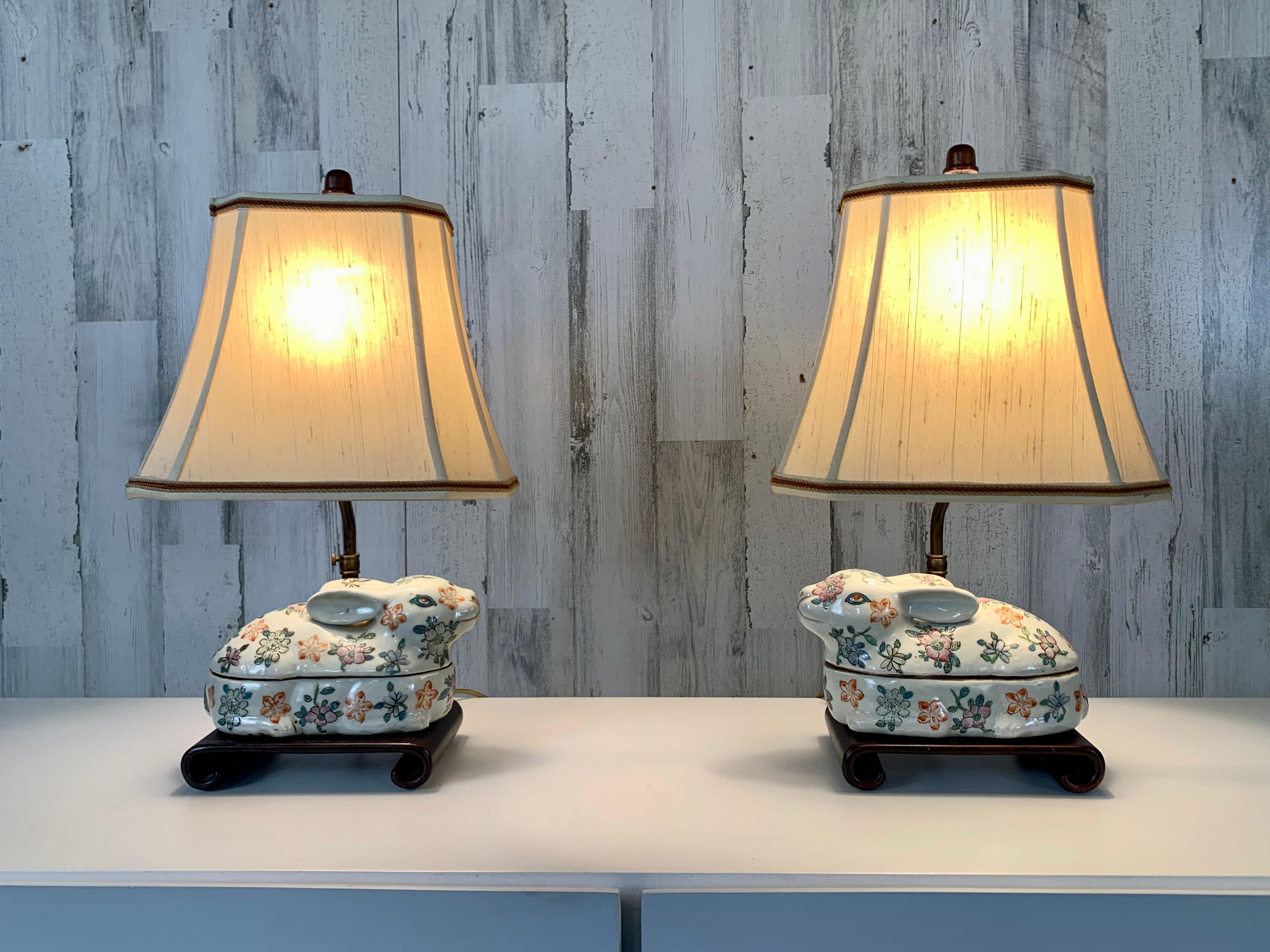Laiton Lampes lapins d'exportation asiatique en vente
