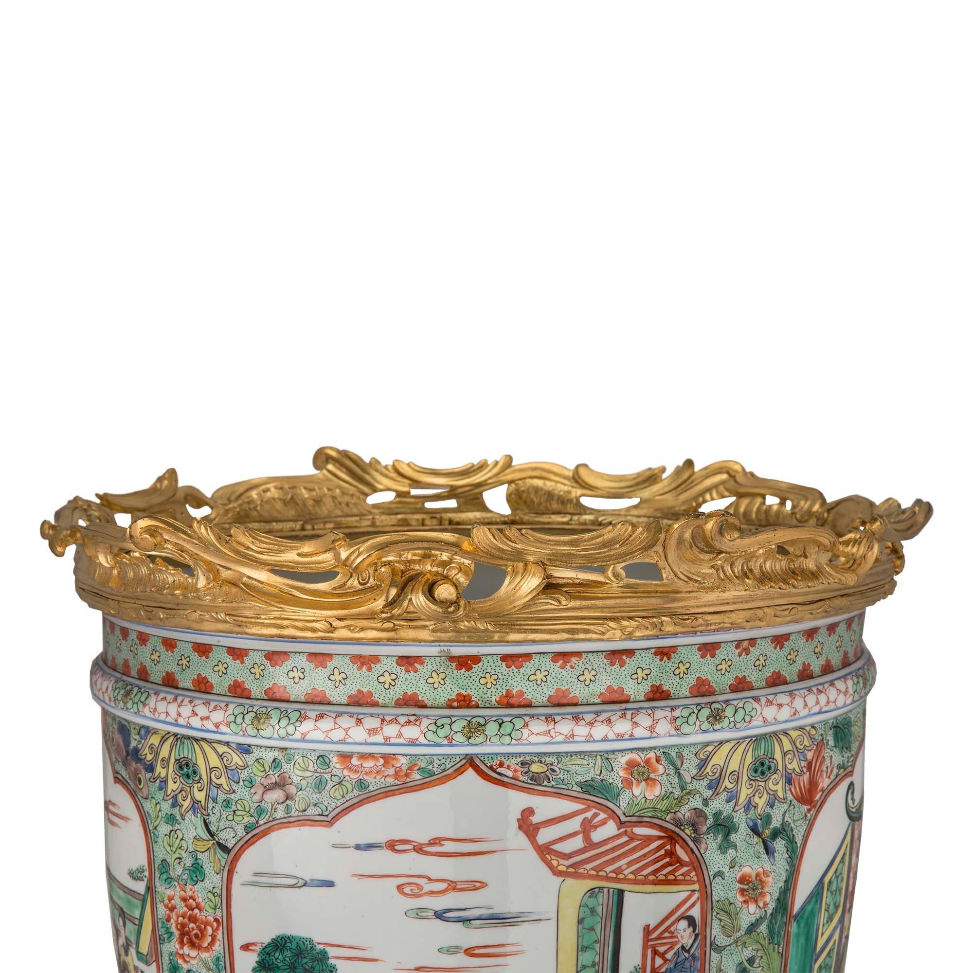 19th Century Asian Export Longuy Porcelain Urn For Sale