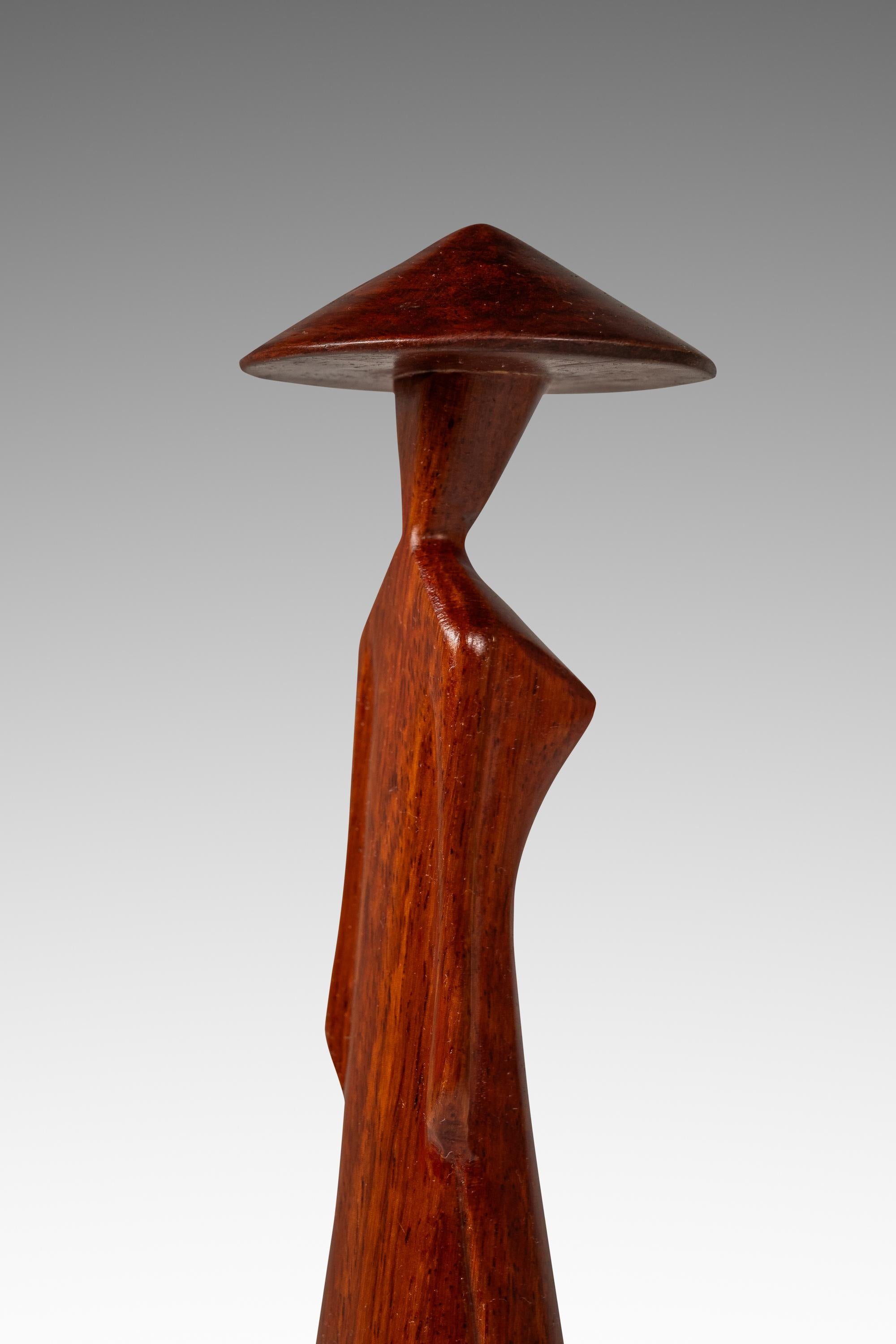 Scultura asiatica scolpita a mano in teak massiccio, Tailandia, 1960 ca. in vendita 8