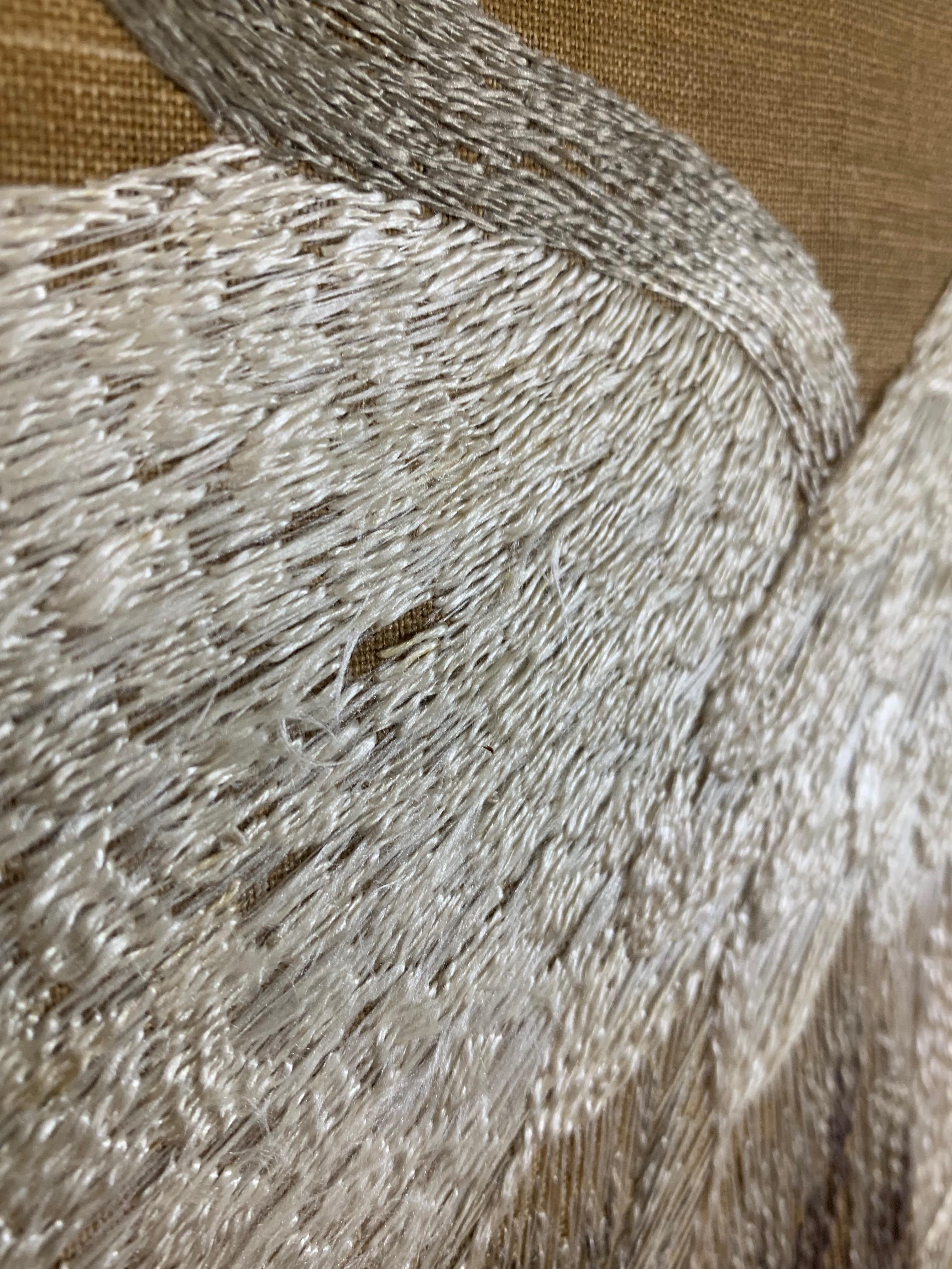 Biombo Asiático Tejido a Mano de Grullas en venta 1