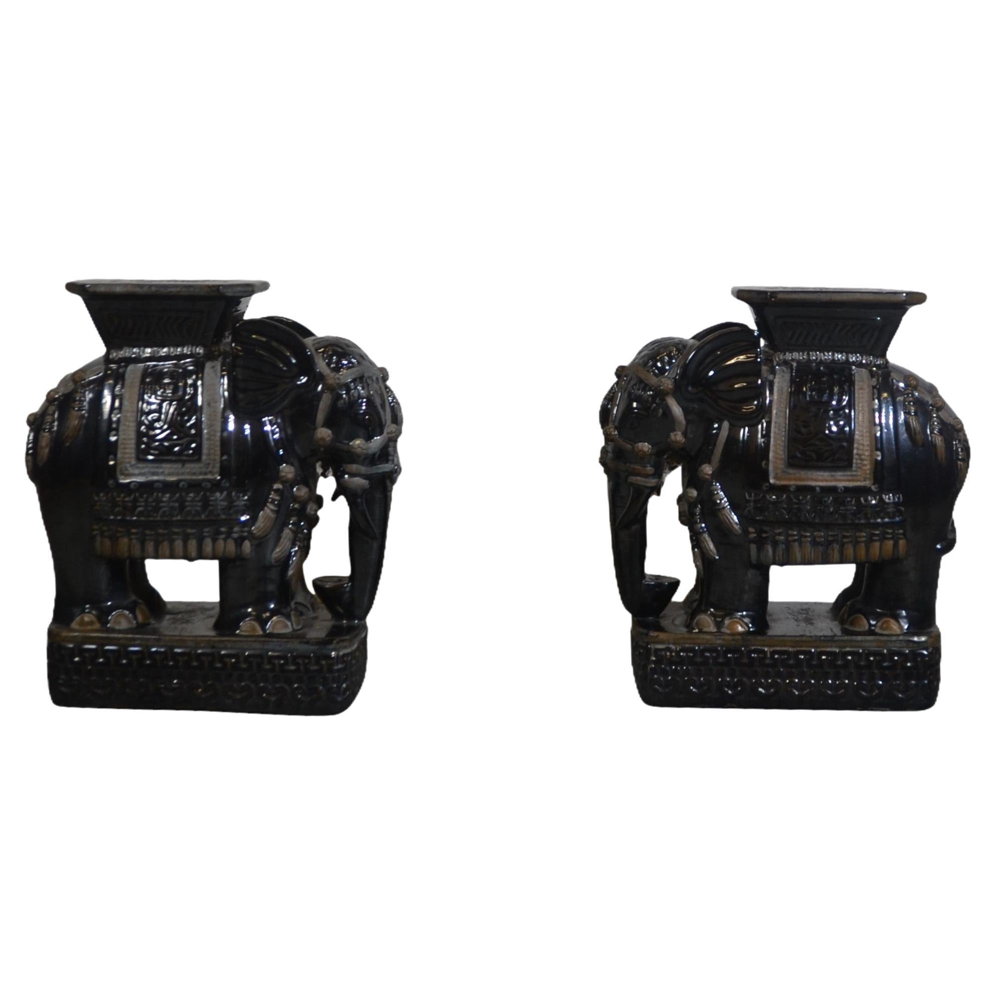 Asian Garden Stool Set of 2 For Sale