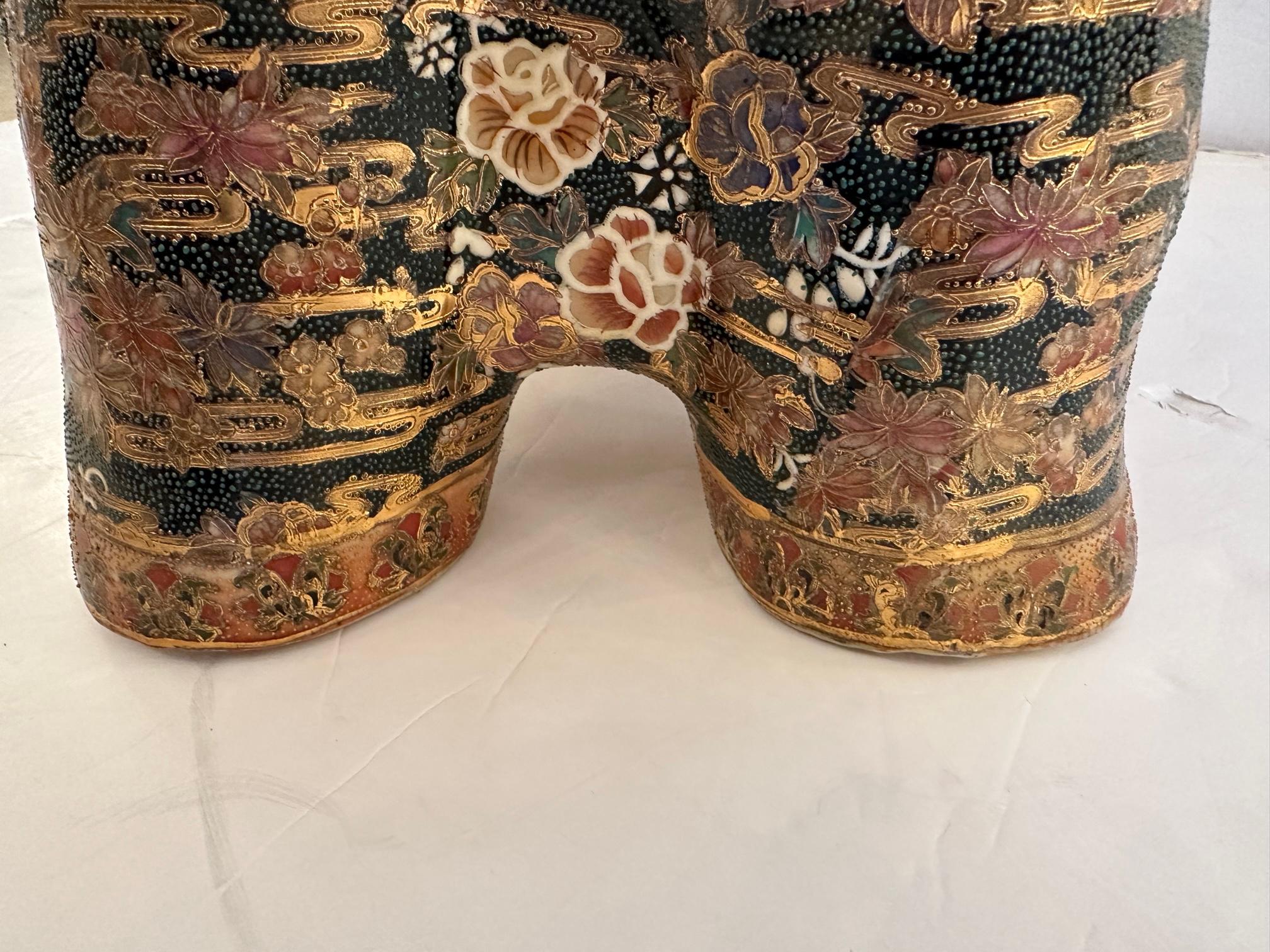 Asian Gilded Handpainted Garden Seat Side Table For Sale 4
