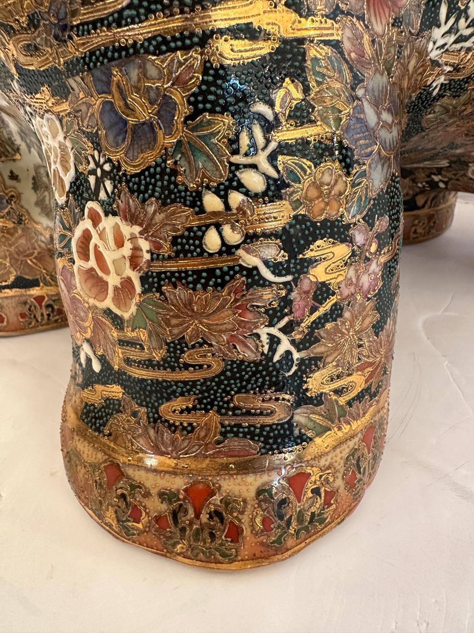 Asian Gilded Handpainted Garden Seat Side Table For Sale 9