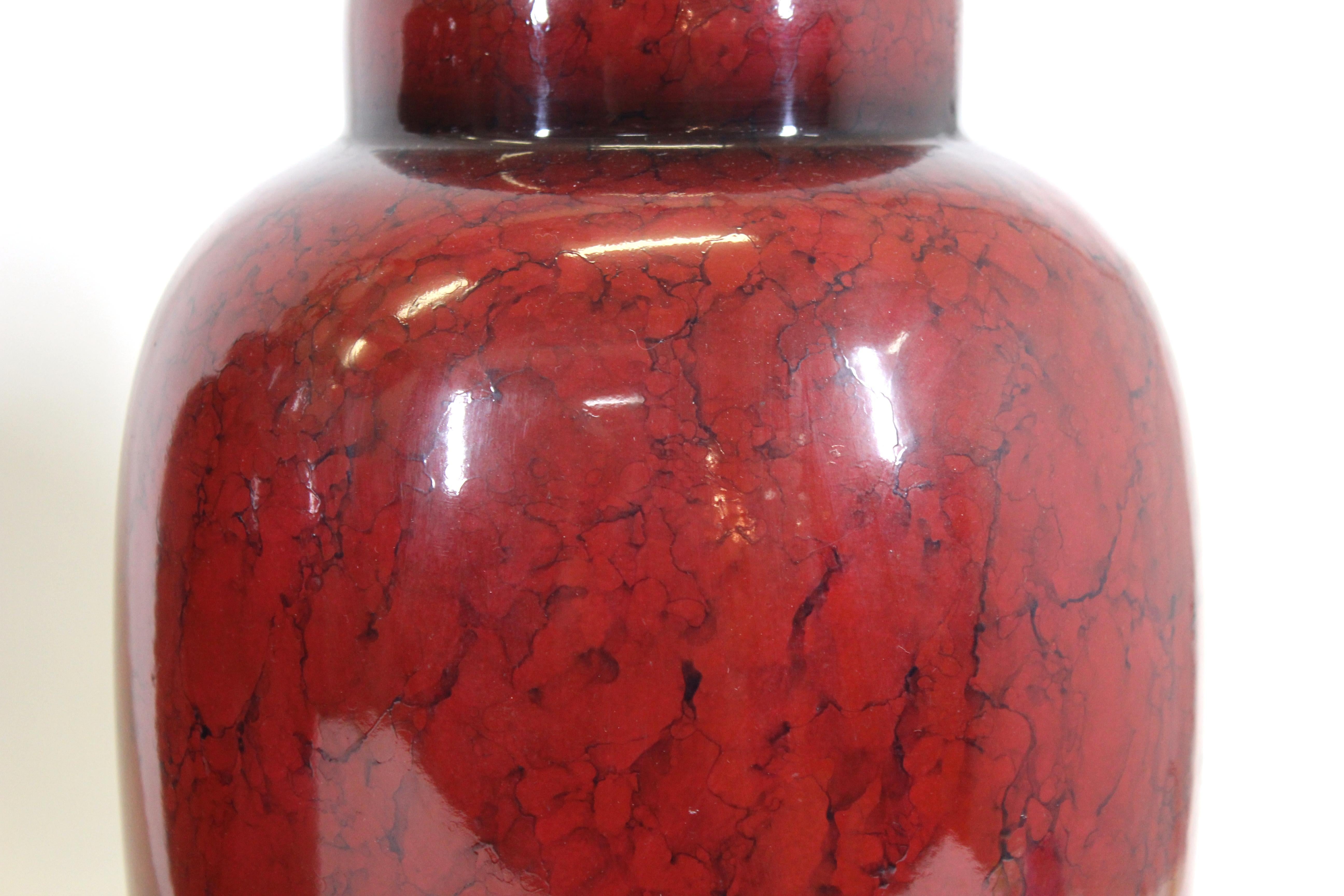 20th Century Asian Ginger Jar Shape Ceramic Table Lamps