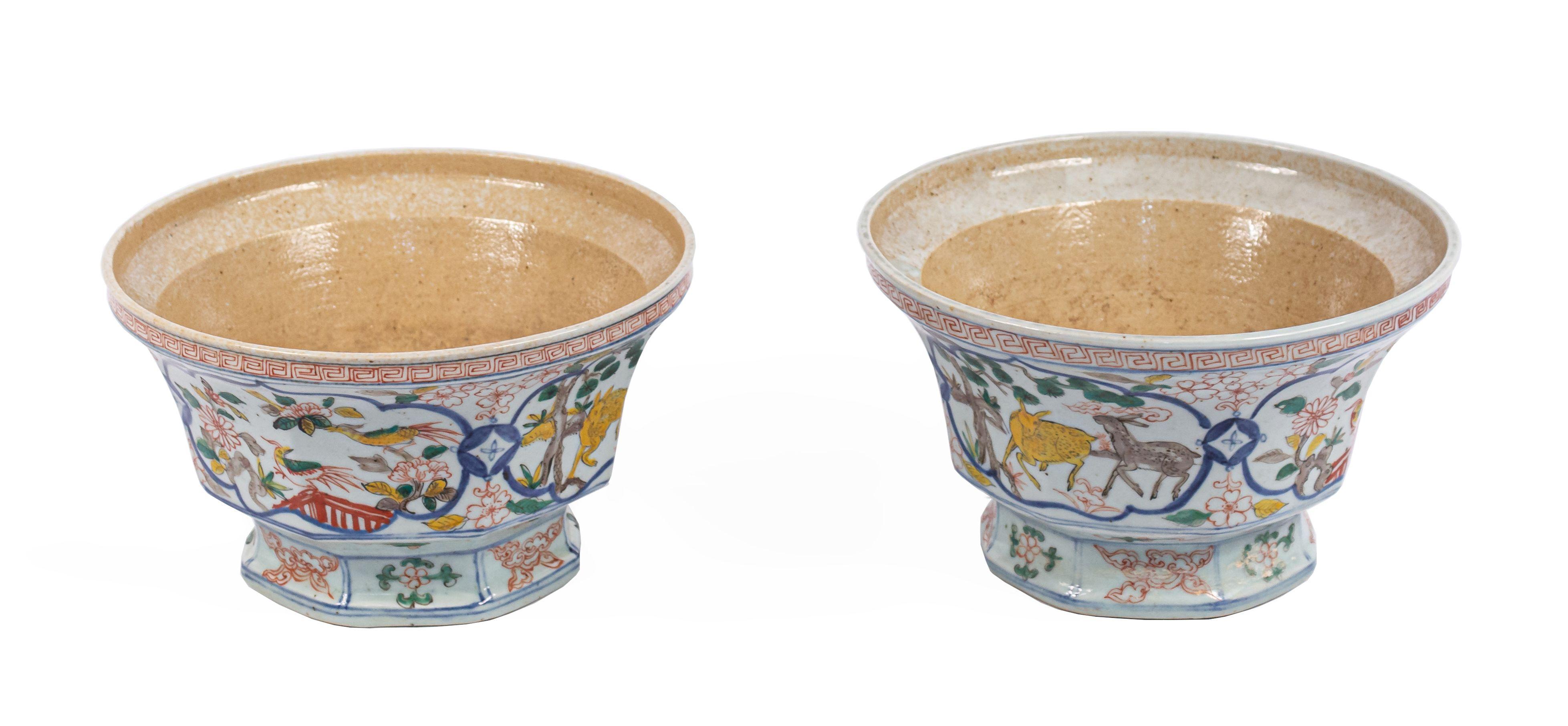 Jardinieres asiatici di terracotta smaltata in vendita 1
