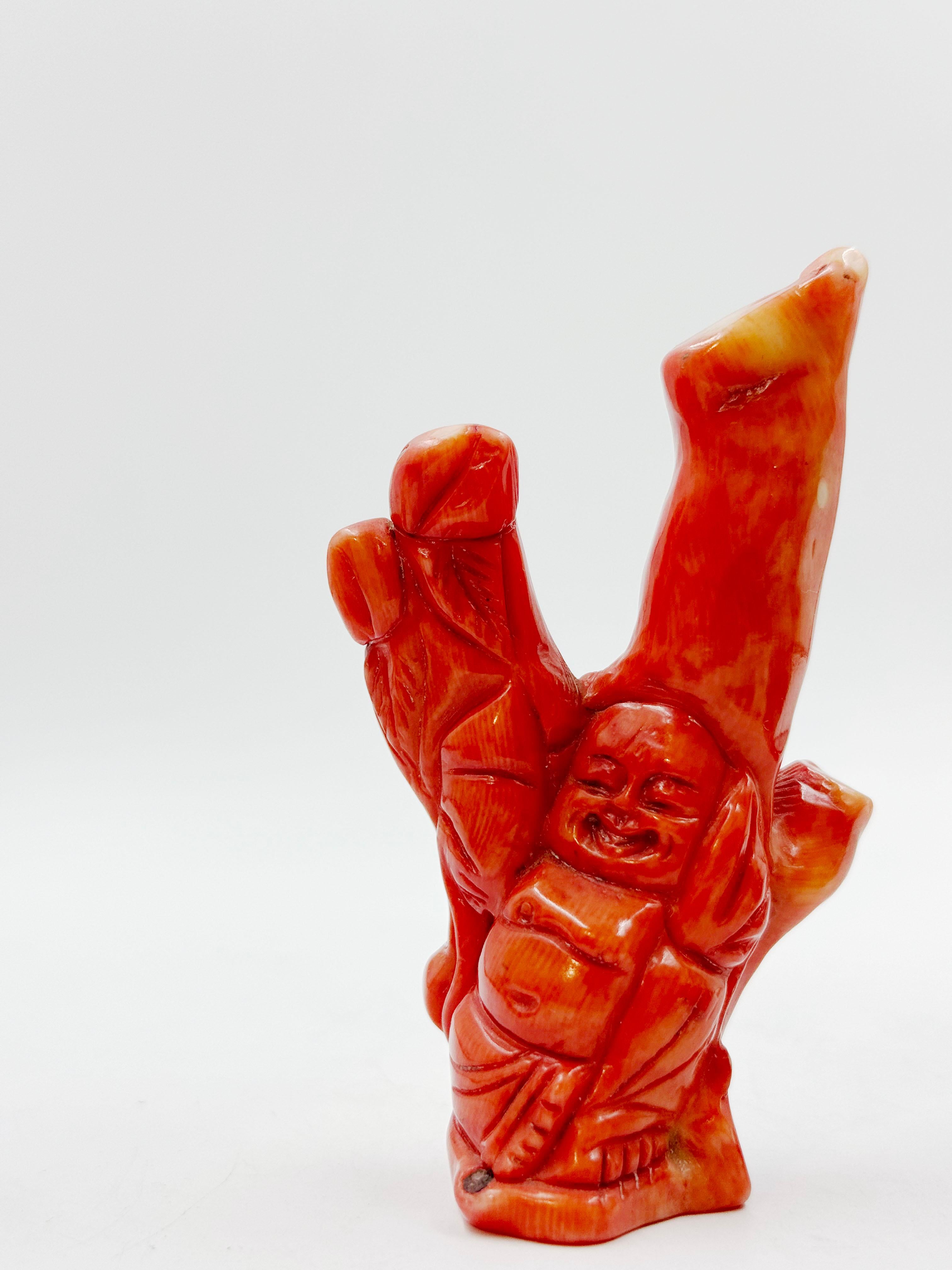 Asian Hand Carved Buddha Coral Figurine from the Qinq Dynasty For Sale 5