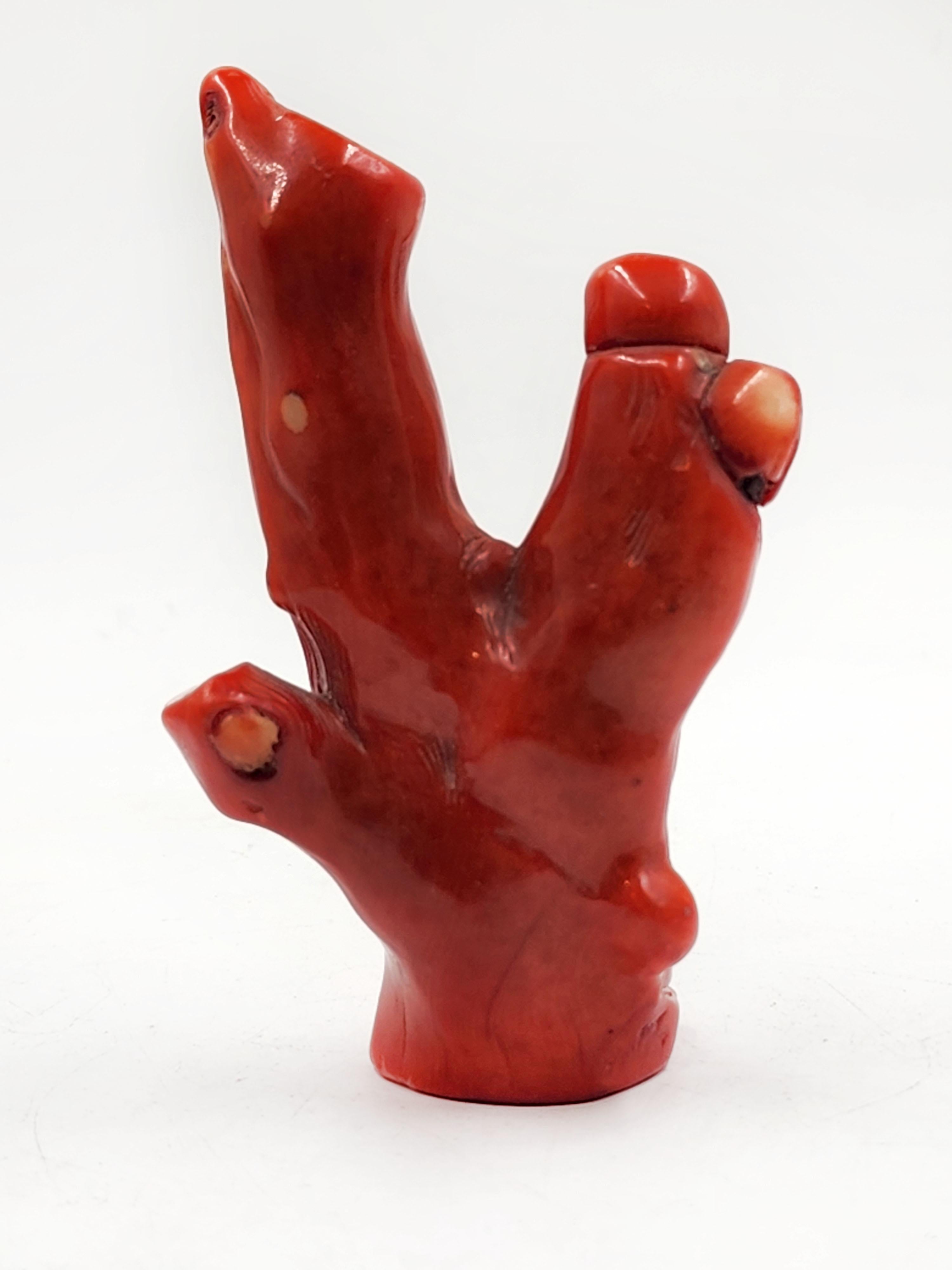 Qing Dynasty Hand Carved Asian Buddha Coral Figurine
Beautiful coral carving of Buddha reclining on a trunk, with perfectly executed details.
Measures:
Height: 9.5 centimeters
Length: 6 centimeters
Depth: 2.5 centimeters