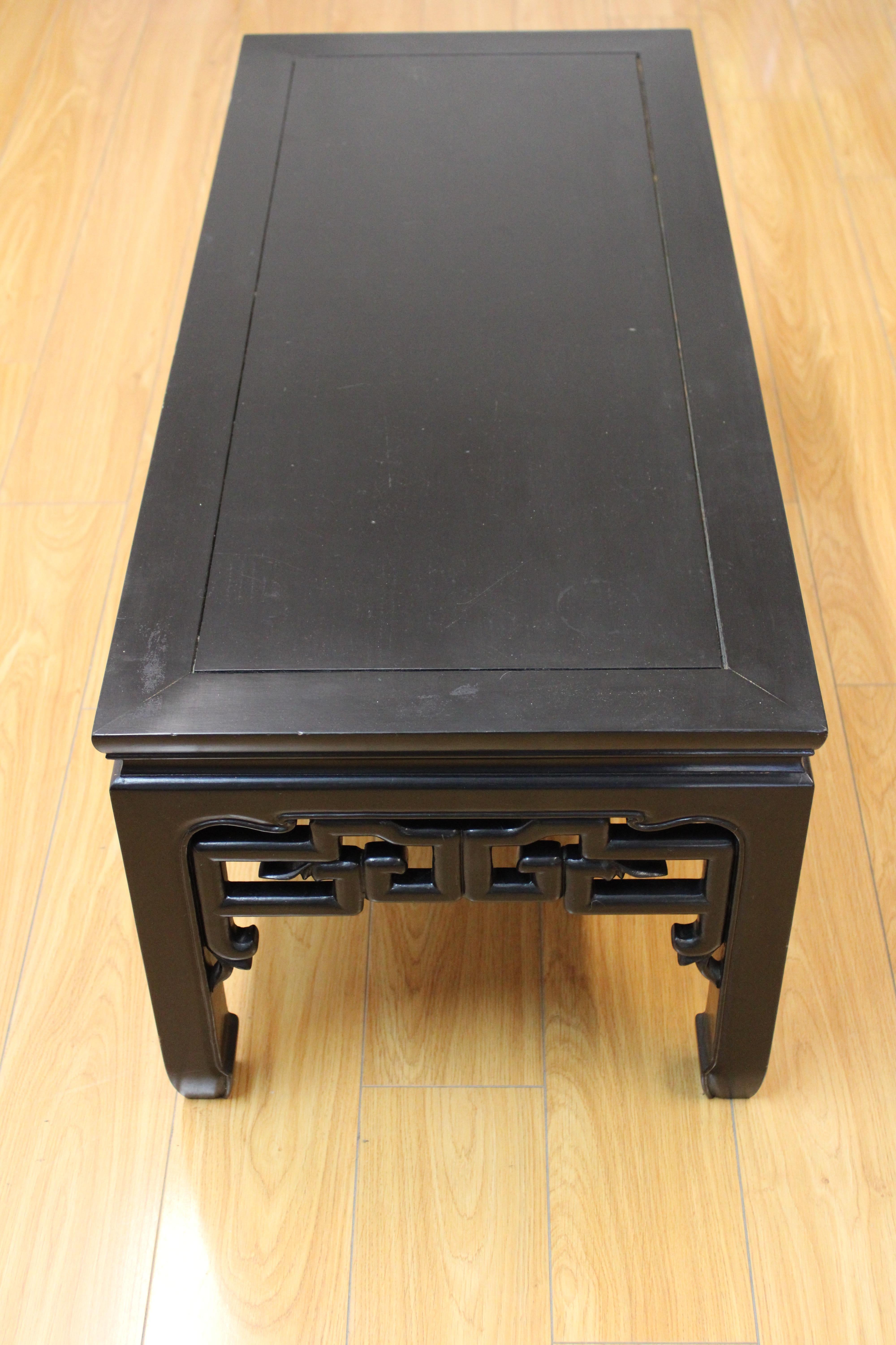 Asian Hand Carved Low Table In Good Condition For Sale In San Francisco, CA